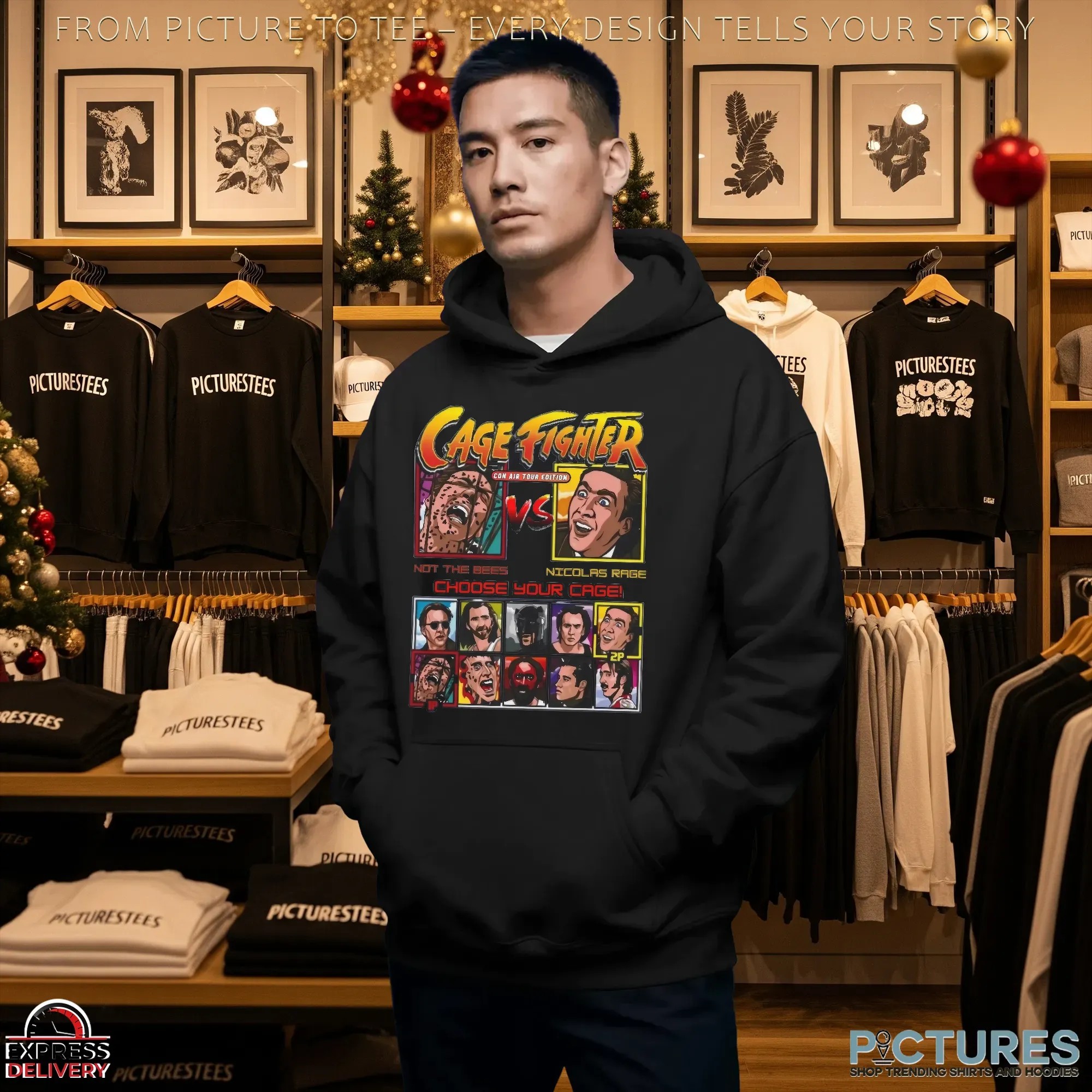 Cage Fighter Not The Bee Vs Nicolas Cage Retro Gaming Movie T Shirt