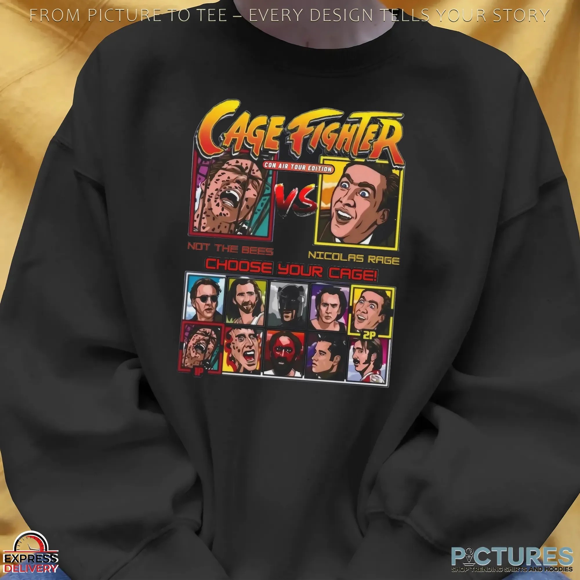 Cage Fighter Not The Bee Vs Nicolas Cage Retro Gaming Movie T Shirt