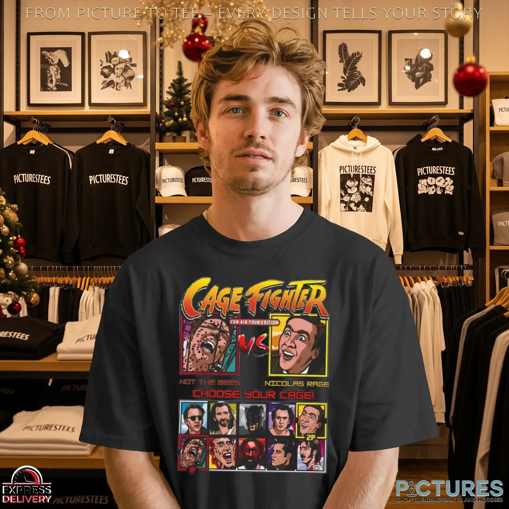 Cage Fighter Not The Bee Vs Nicolas Cage Retro Gaming Movie T Shirt