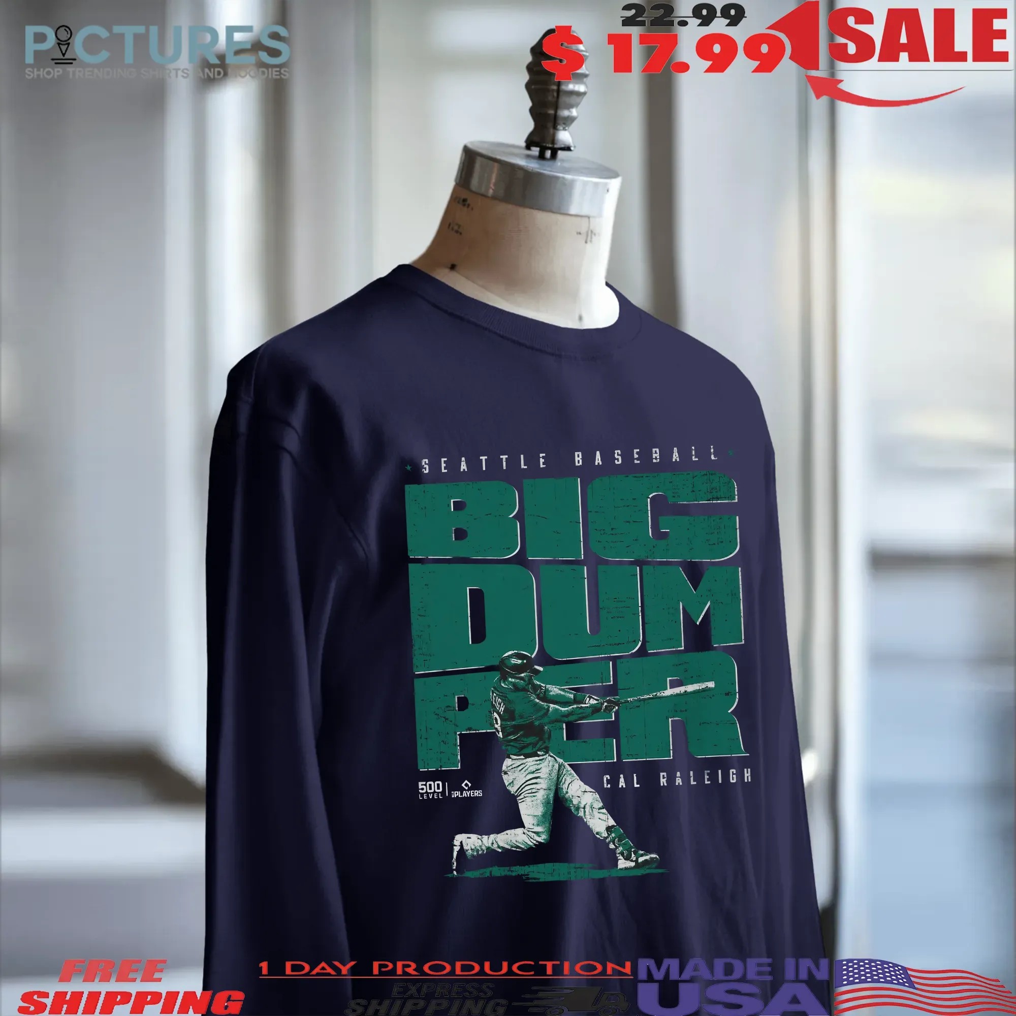 Cal Raleigh Seattle Big Dumper Super Star Pose Graphic T Shirt