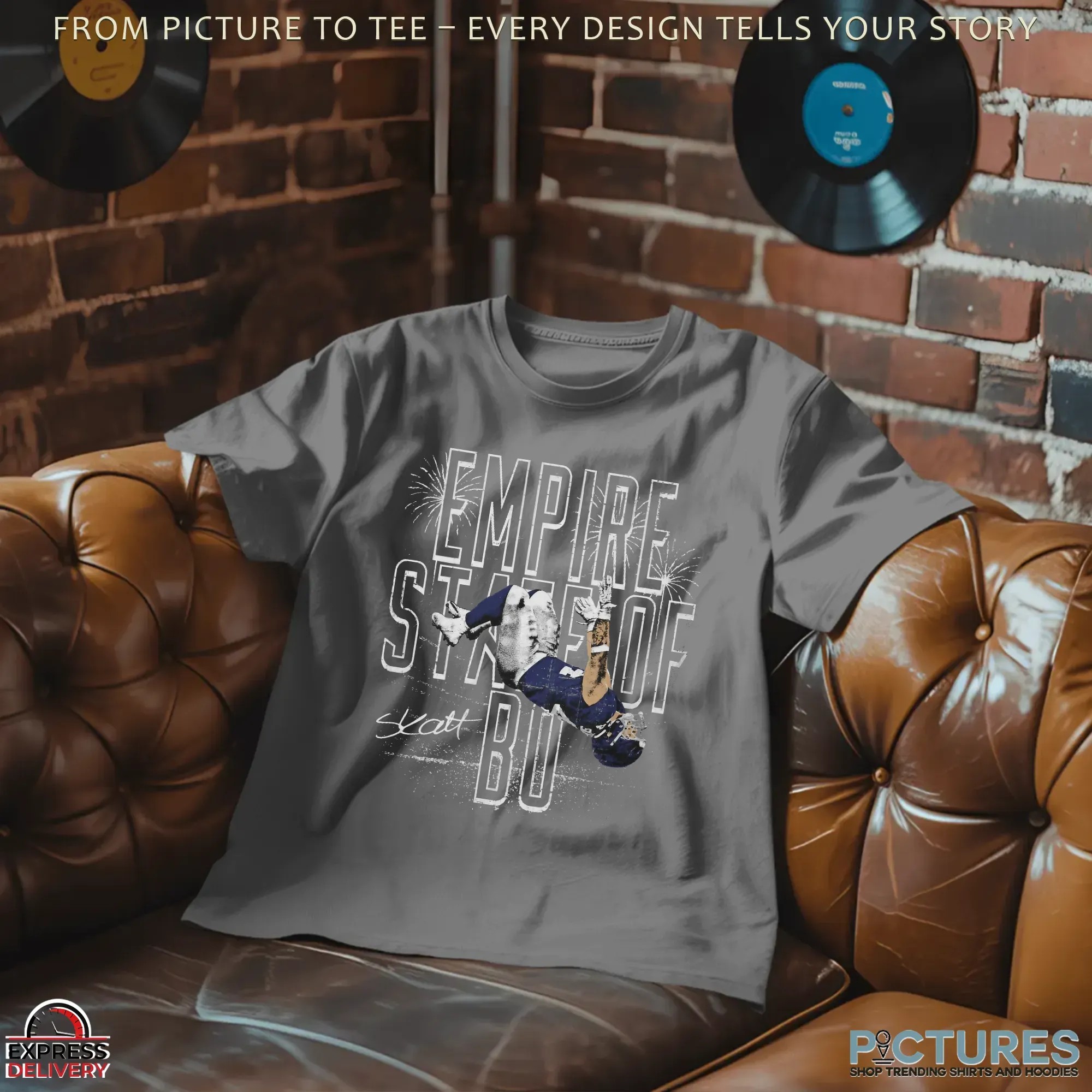 Cam Skattebo New York Giants Empire State Of BO Backflip T Shirt