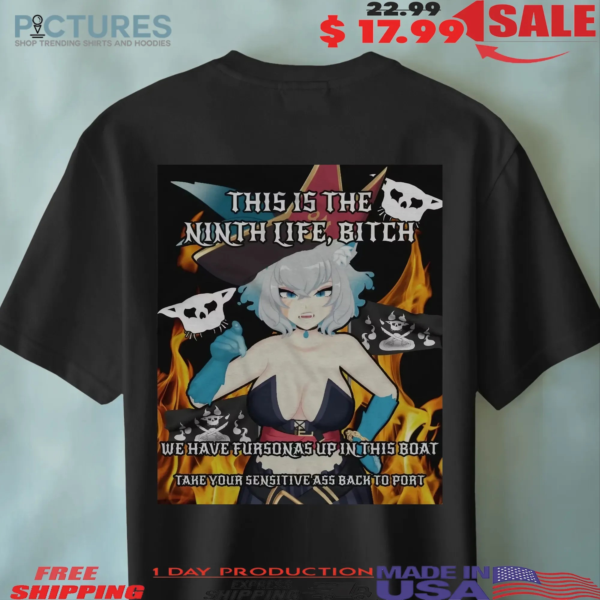 Captain Dandyfloss This Is The Ninth Life Bitch T Shirt