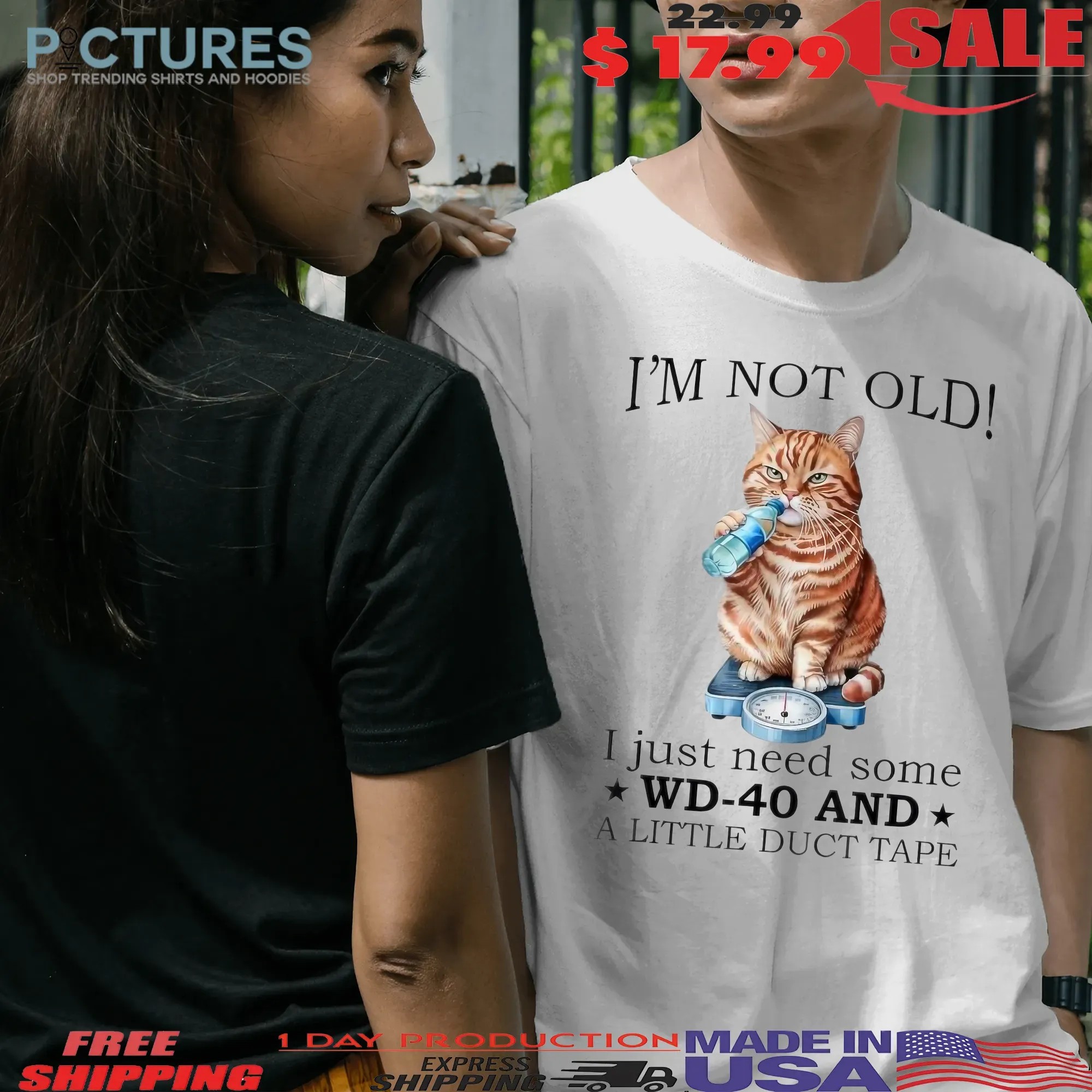 Cat I'm Not Old I Just Need Some Wd-40 And A Little Duct Tape Meme T Shirt