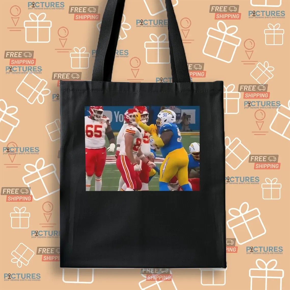 Chargers Player Slapped Travis Kelce In The Face Photo T Shirt