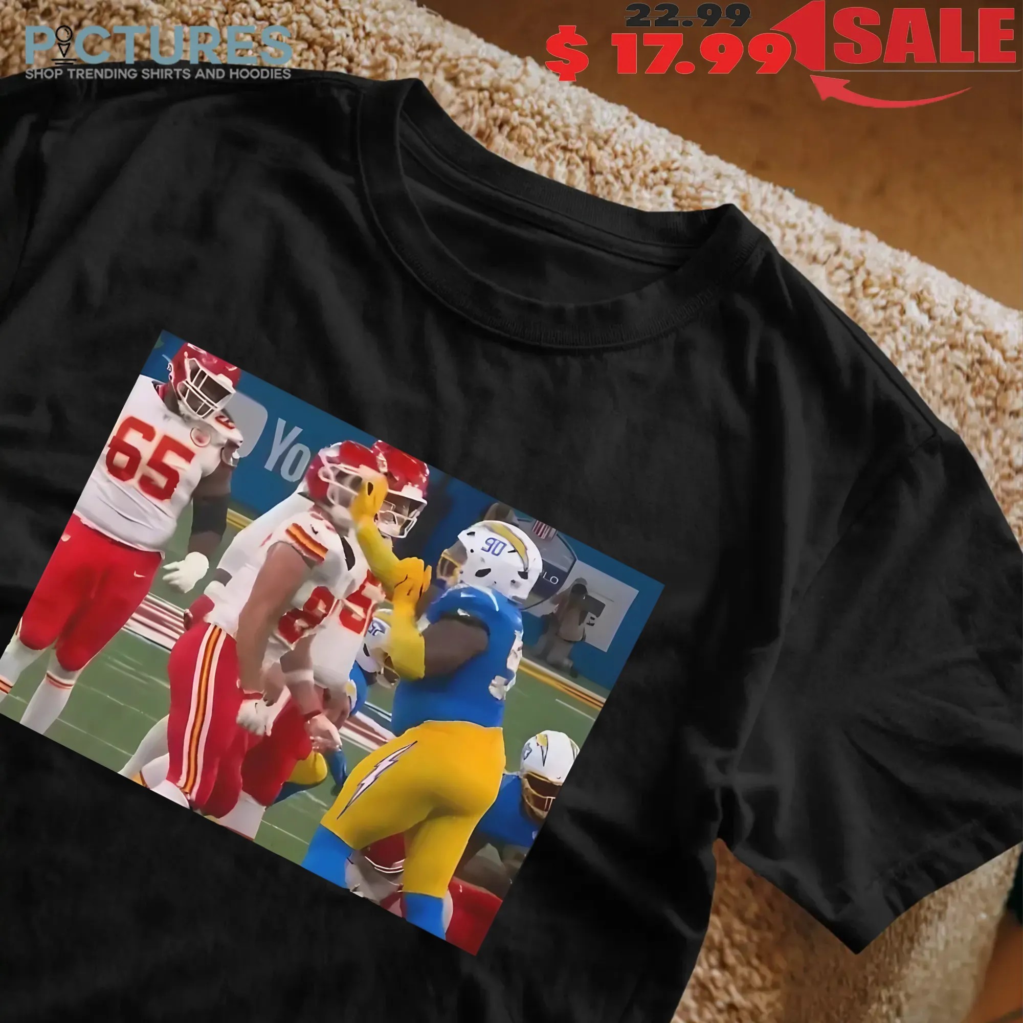 Chargers Player Slapped Travis Kelce In The Face Photo T Shirt