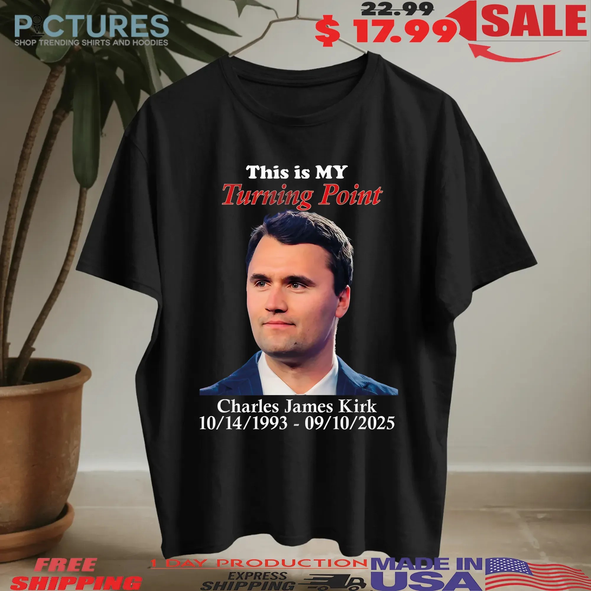 Charles James Kirk This Is The Turning Point Sep 10 2025 T Shirt