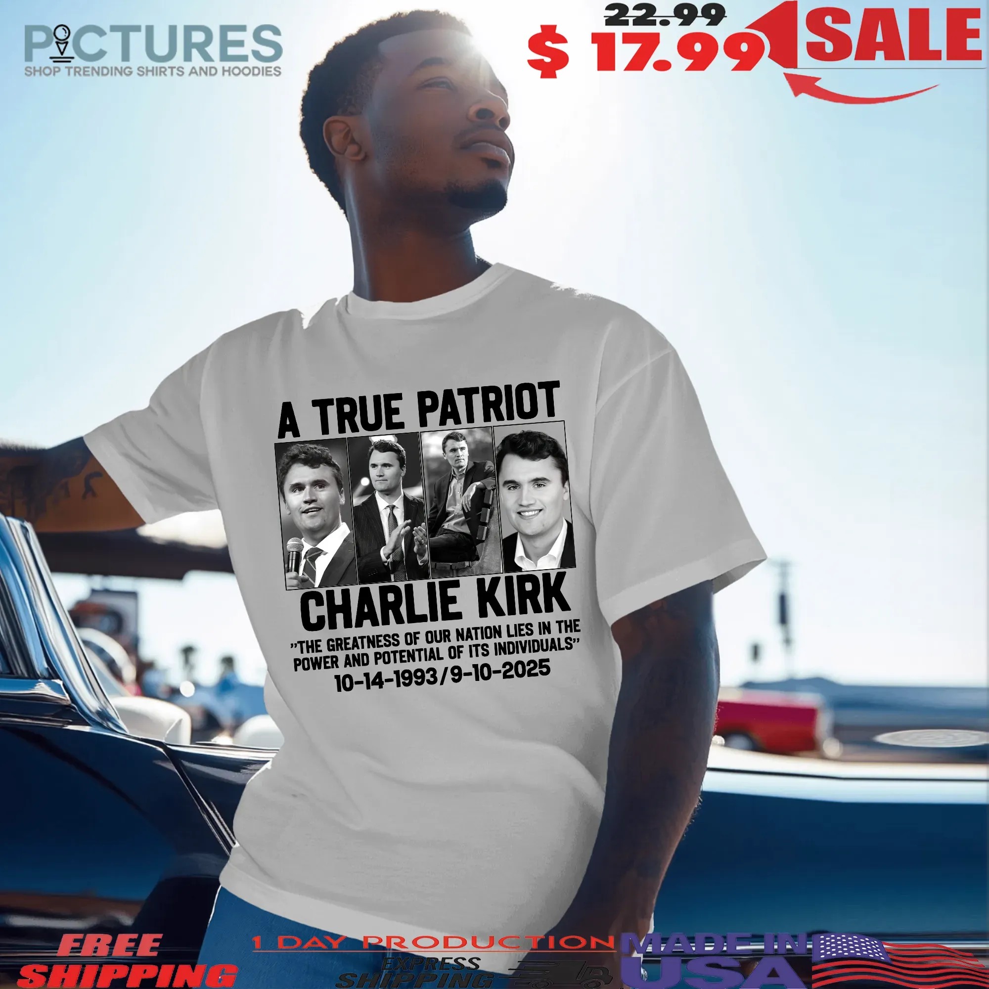 Charlie Kirk A True Patriot The Greatness Of Our Nation Lies In The Power And Potential Of Its Individuals 1993 2025 T Shirt