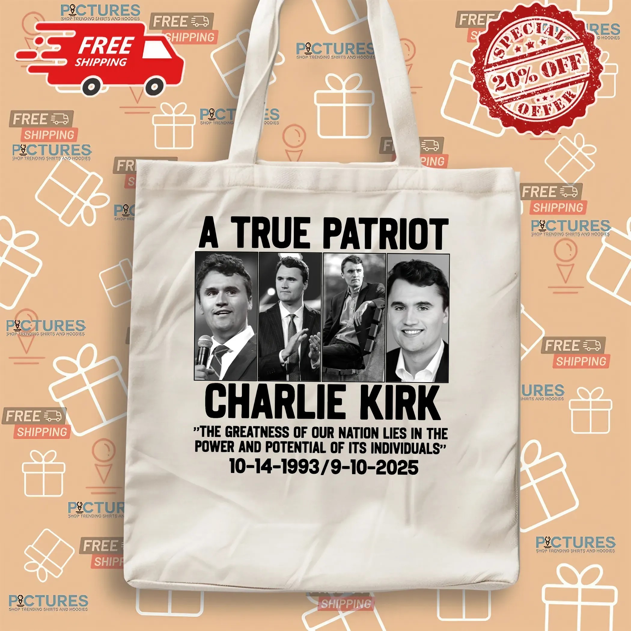 Charlie Kirk A True Patriot The Greatness Of Our Nation Lies In The Power And Potential Of Its Individuals 1993 2025 T Shirt