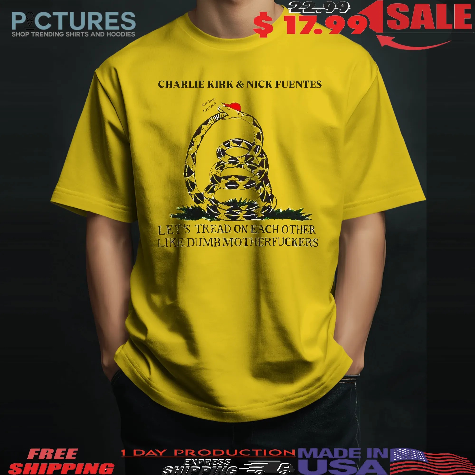 Charlie Kirk And Nick Fuentes Let's Tread On Each Other Like Dumb Motherfuckers T Shirt