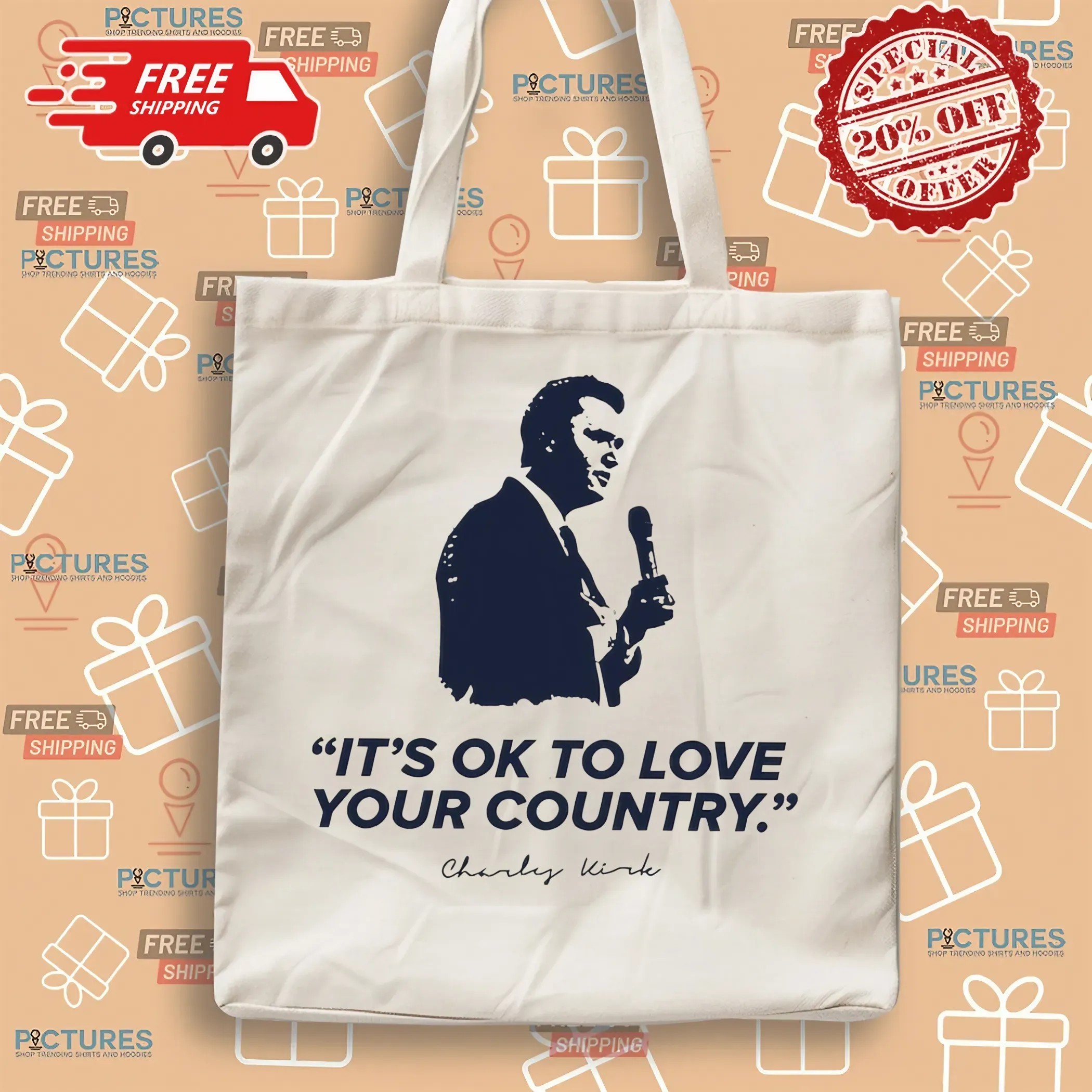 Charlie Kirk It's Ok To Love Your Country Memorial T Shirt