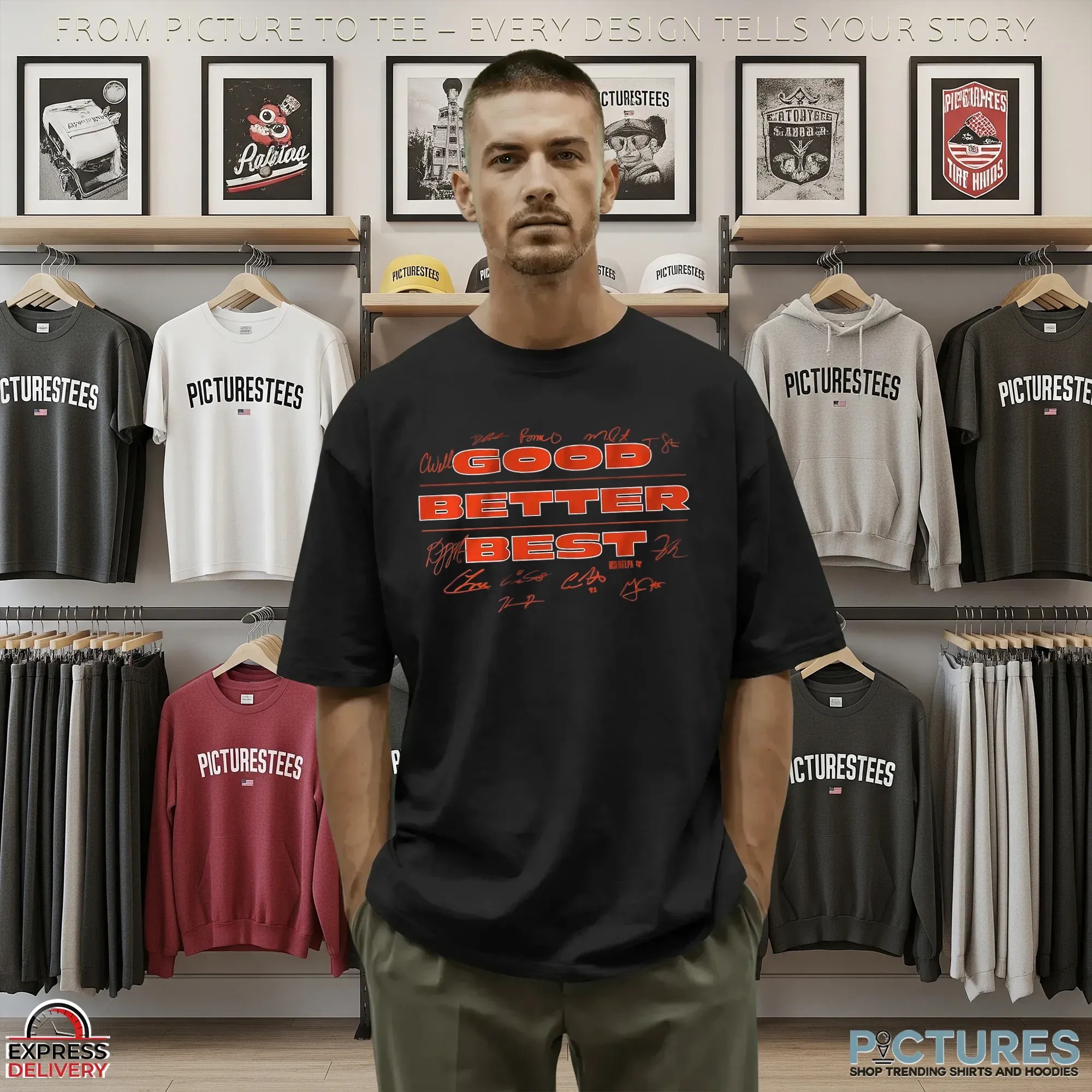 Chicago Bears Good Better Best NFL Football Players Signatures T Shirt