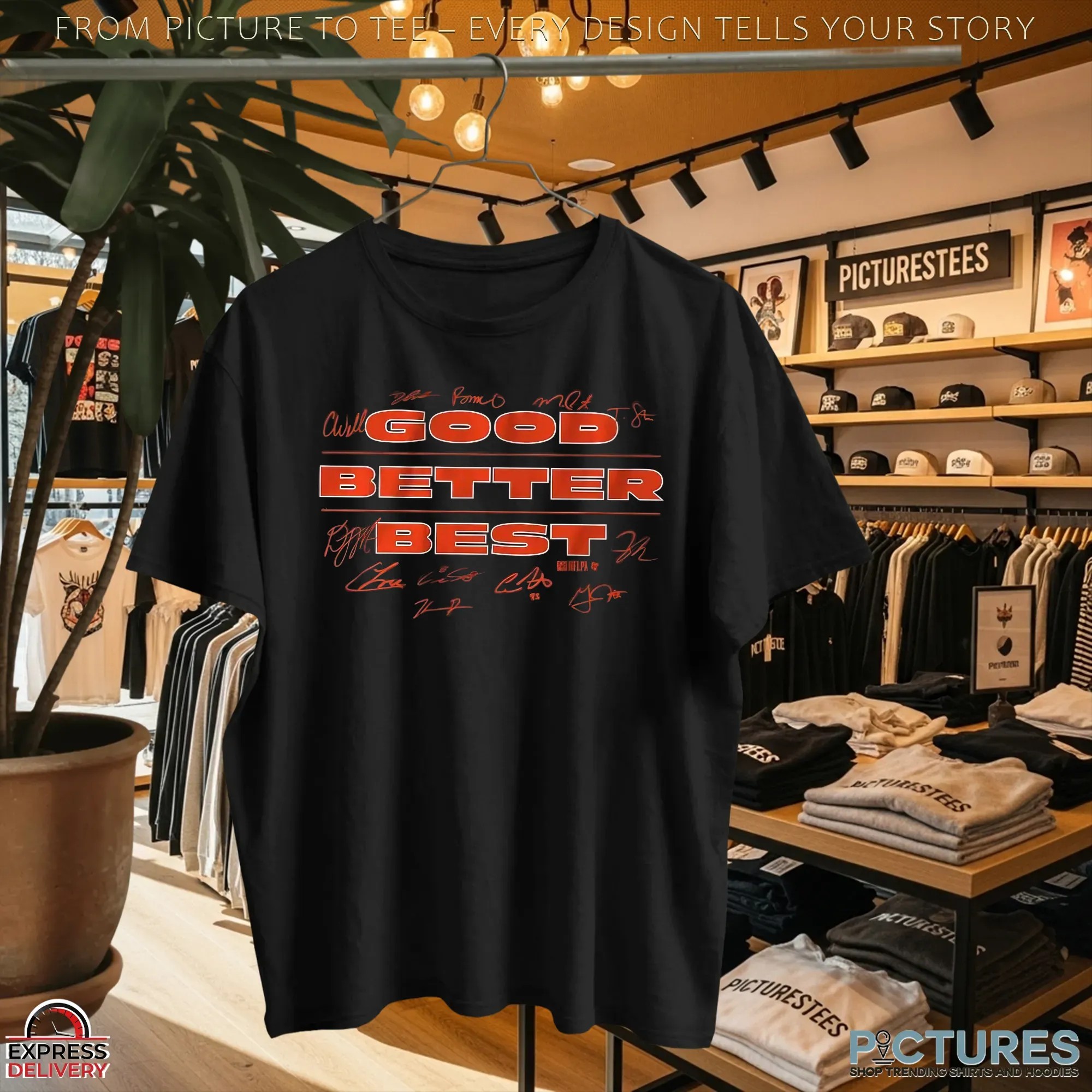 Chicago Bears Good Better Best NFL Football Players Signatures T Shirt