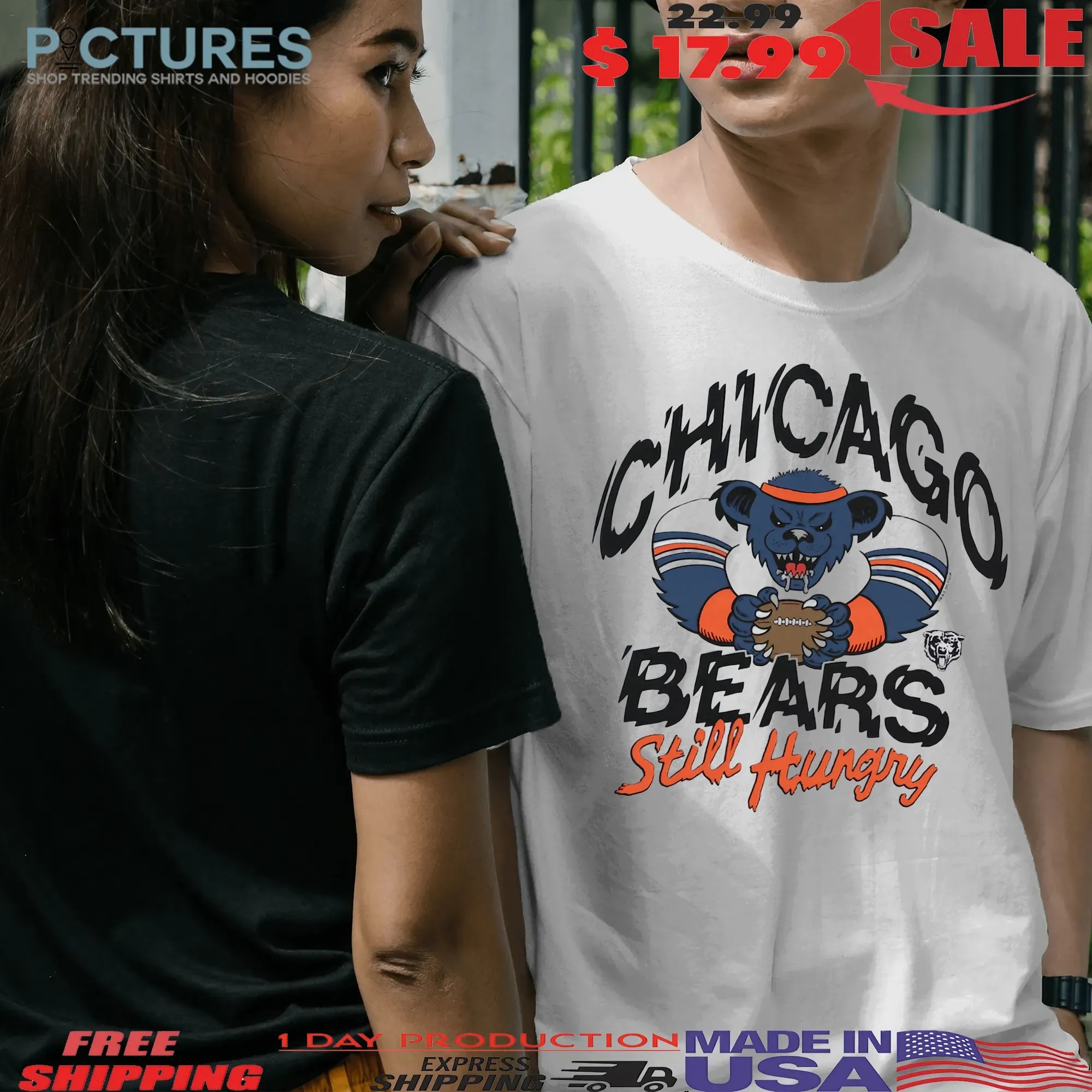 Chicago Bears Still Hungry NFL x Grateful Dead Mashup T Shirt