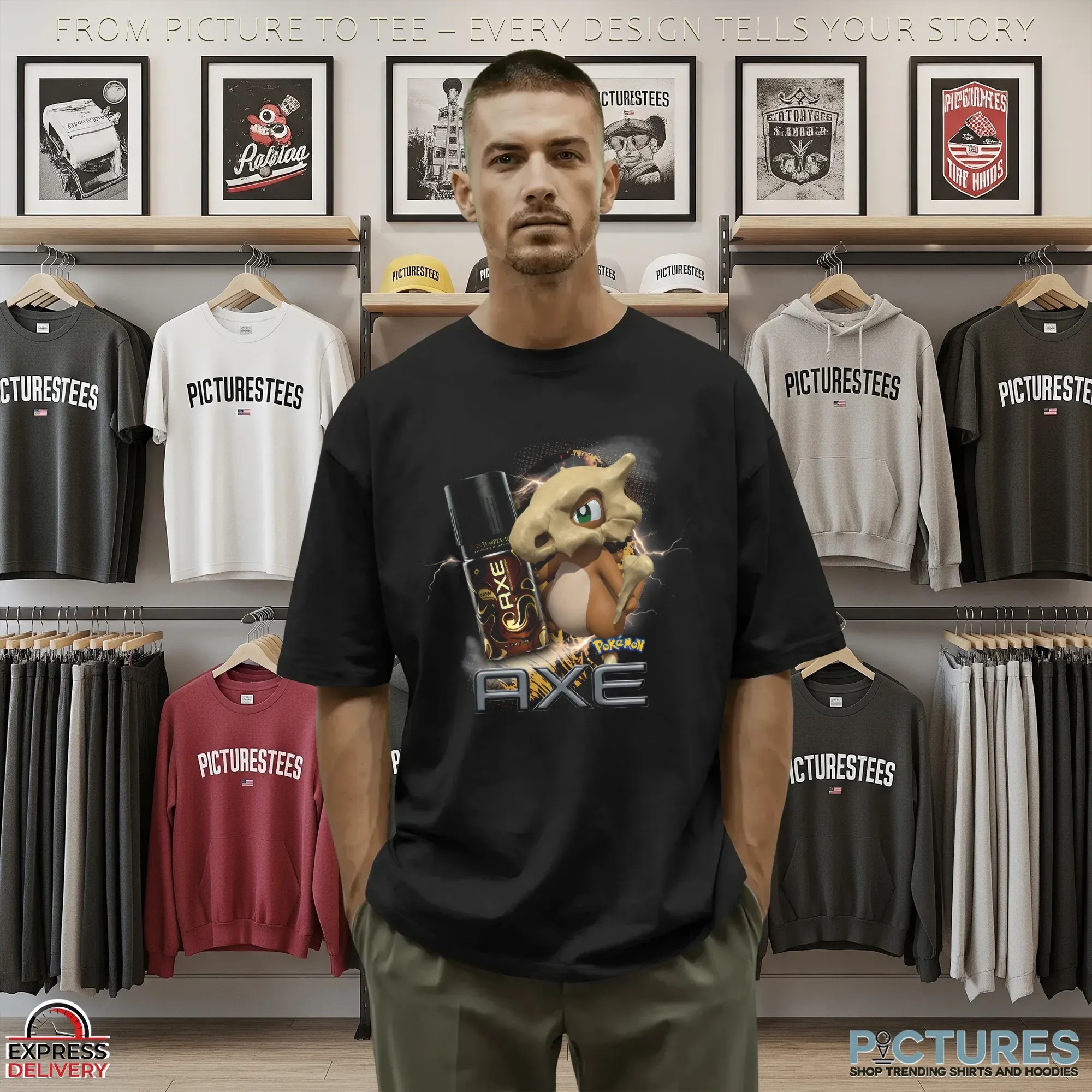 Cubone Pokémon Axe Body Spray Parody Retro Gamer and Pop Culture T Shirt