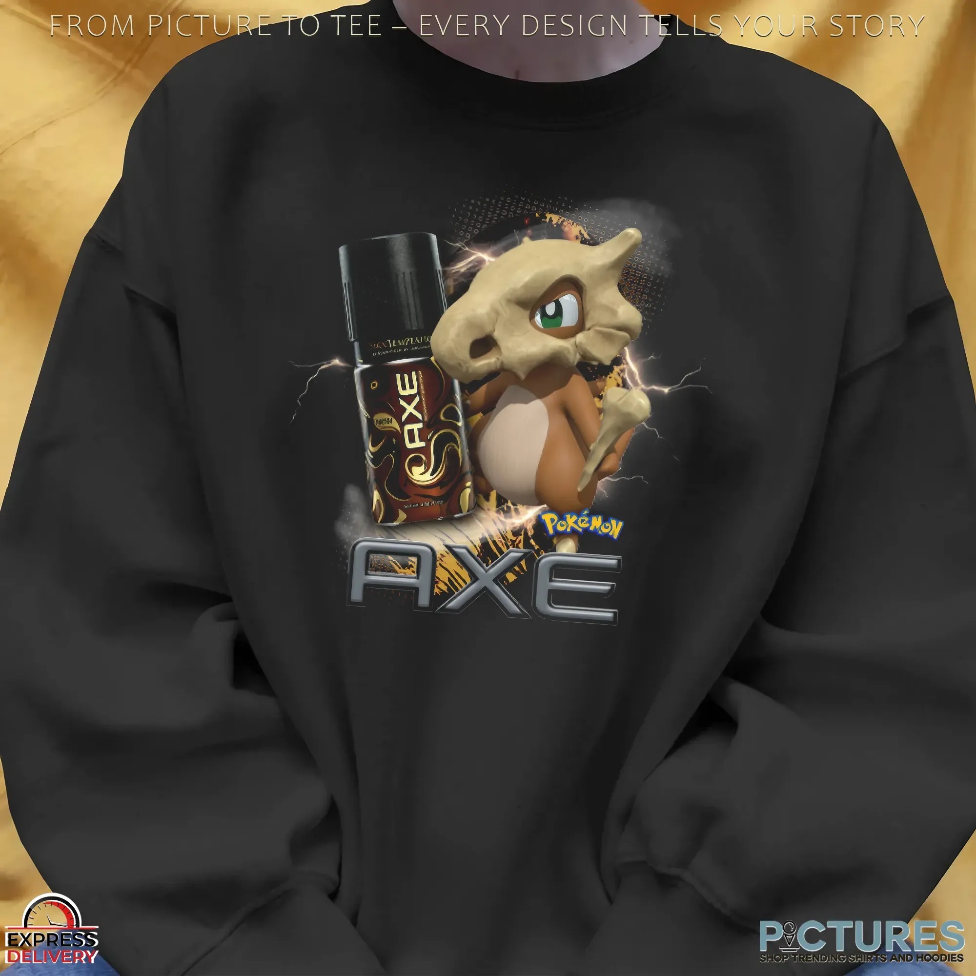 Cubone Pokémon Axe Body Spray Parody Retro Gamer and Pop Culture T Shirt
