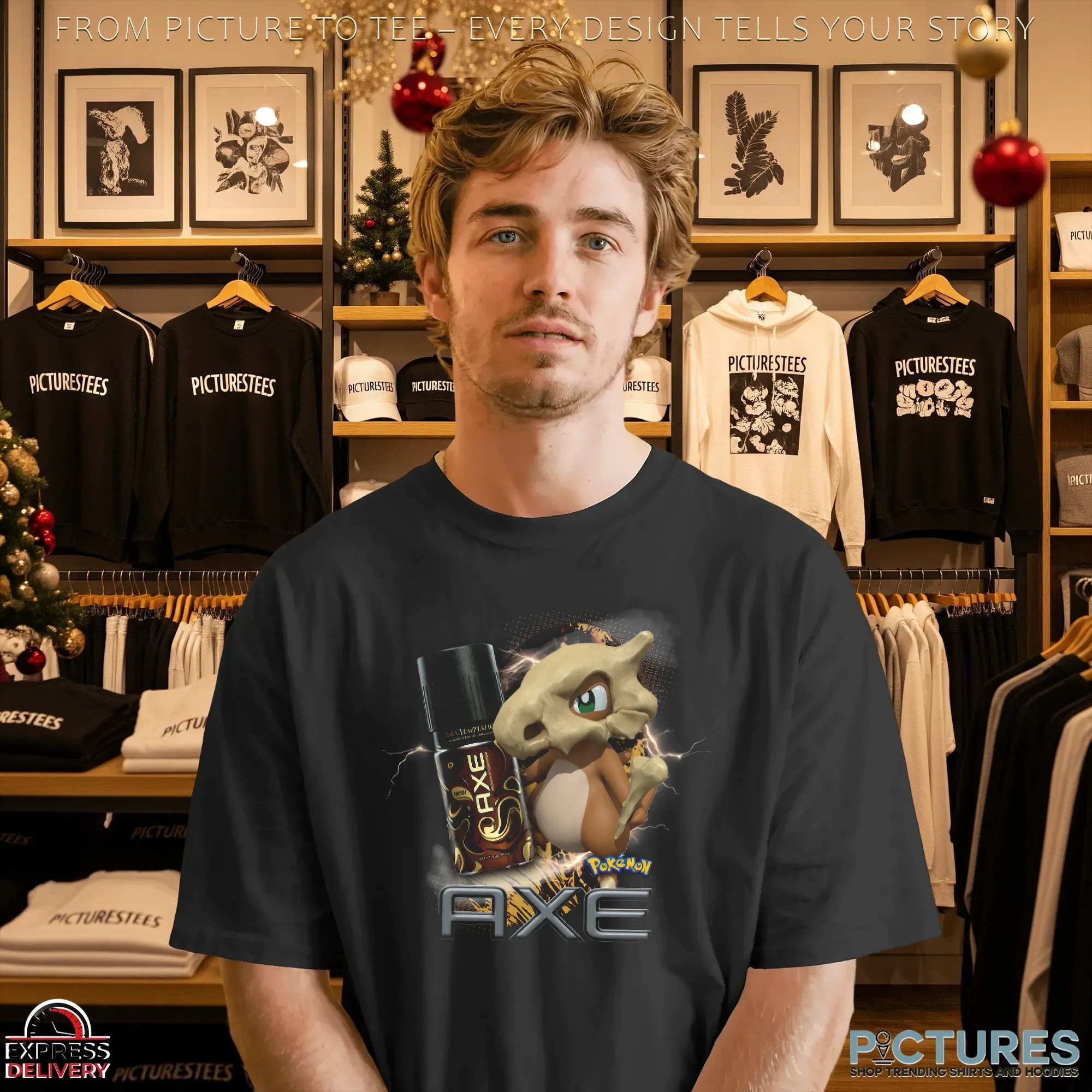 Cubone Pokémon Axe Body Spray Parody Retro Gamer and Pop Culture T Shirt