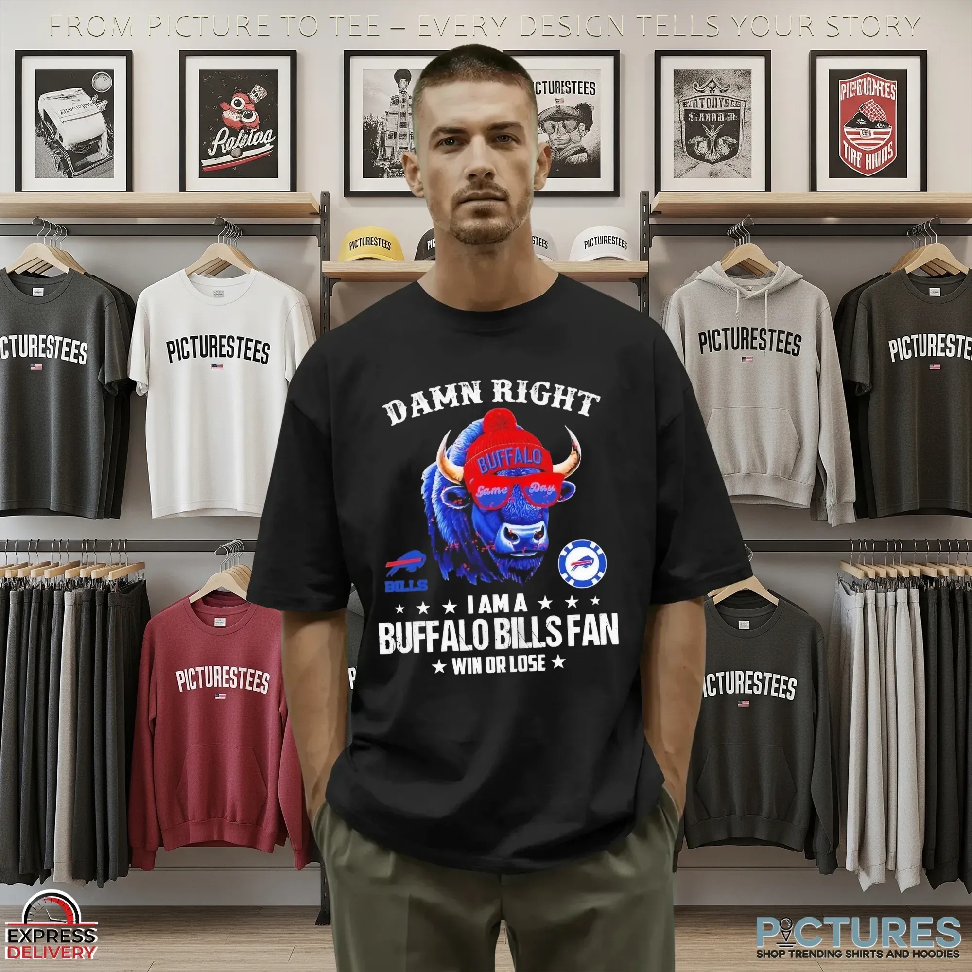 Damn Right I Am A Buffalo Bills Fan Win Or Lose 2025 T Shirt