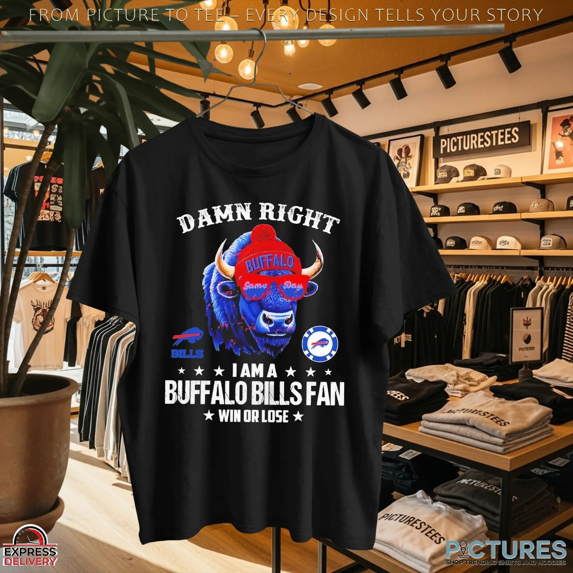 Damn Right I Am A Buffalo Bills Fan Win Or Lose 2025 T Shirt