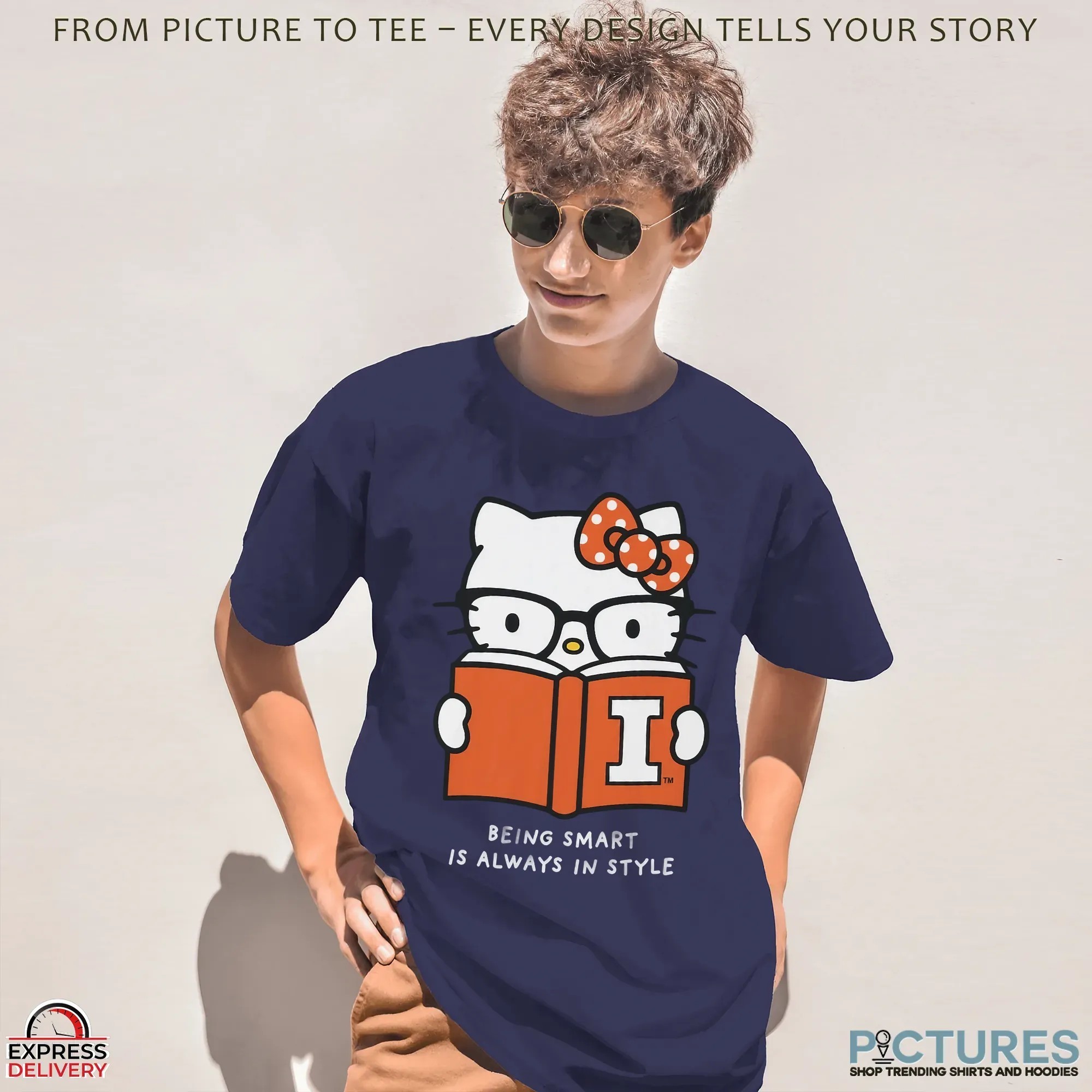 Dave Portnoy Hello Kitty Being Smart Is Always In Style Illinois Fighting Illini Football T Shirt