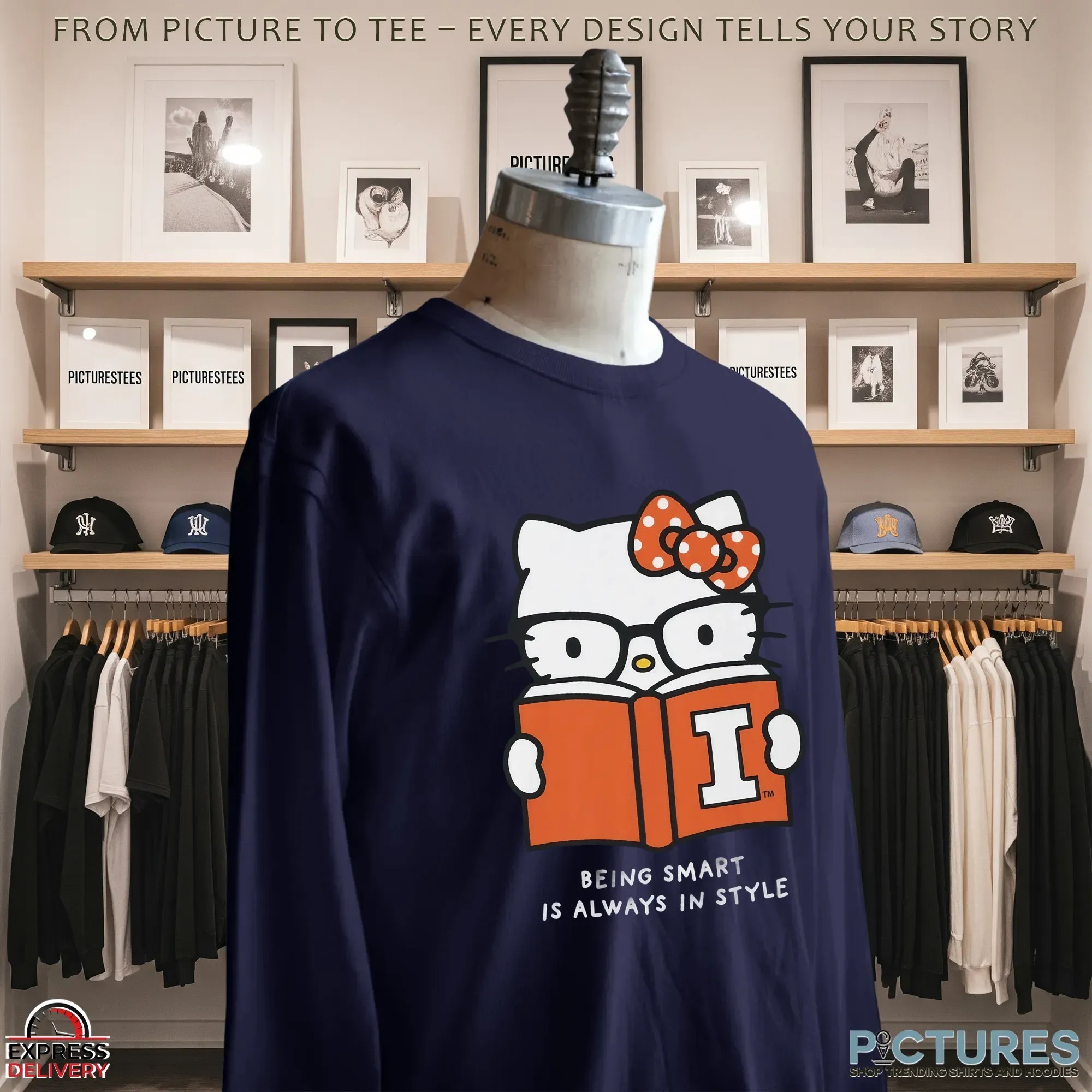 Dave Portnoy Hello Kitty Being Smart Is Always In Style Illinois Fighting Illini Football T Shirt