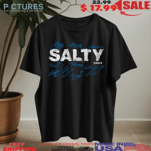 Detroit Lions Football Salty Players Signatures T Shirt