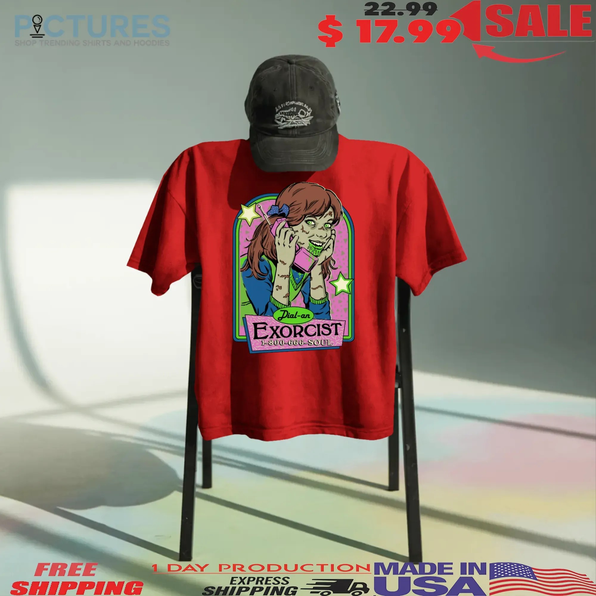 Dial An Exorcist Horror Halloween Graphic T Shirt