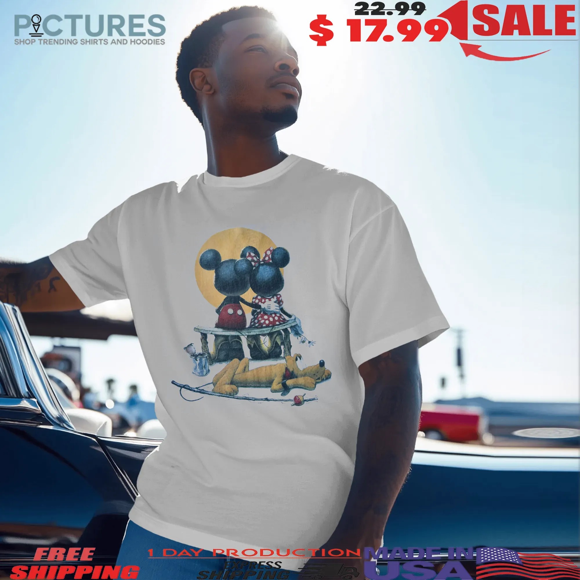 Disney Puppy Love Mickey and Minnie Pluto T Shirt