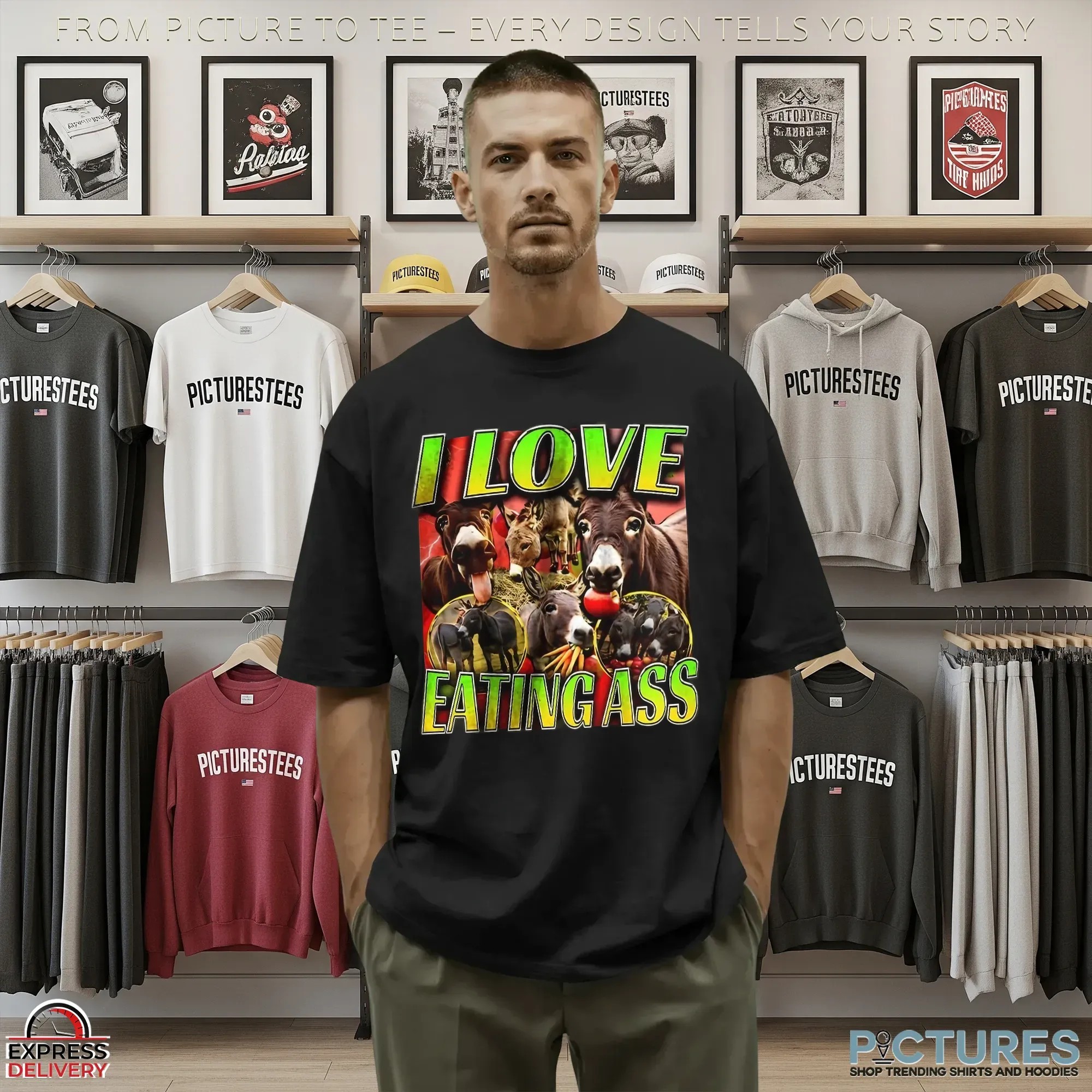 Donkey I Love Eating Ass Vintage Bootleg T Shirt