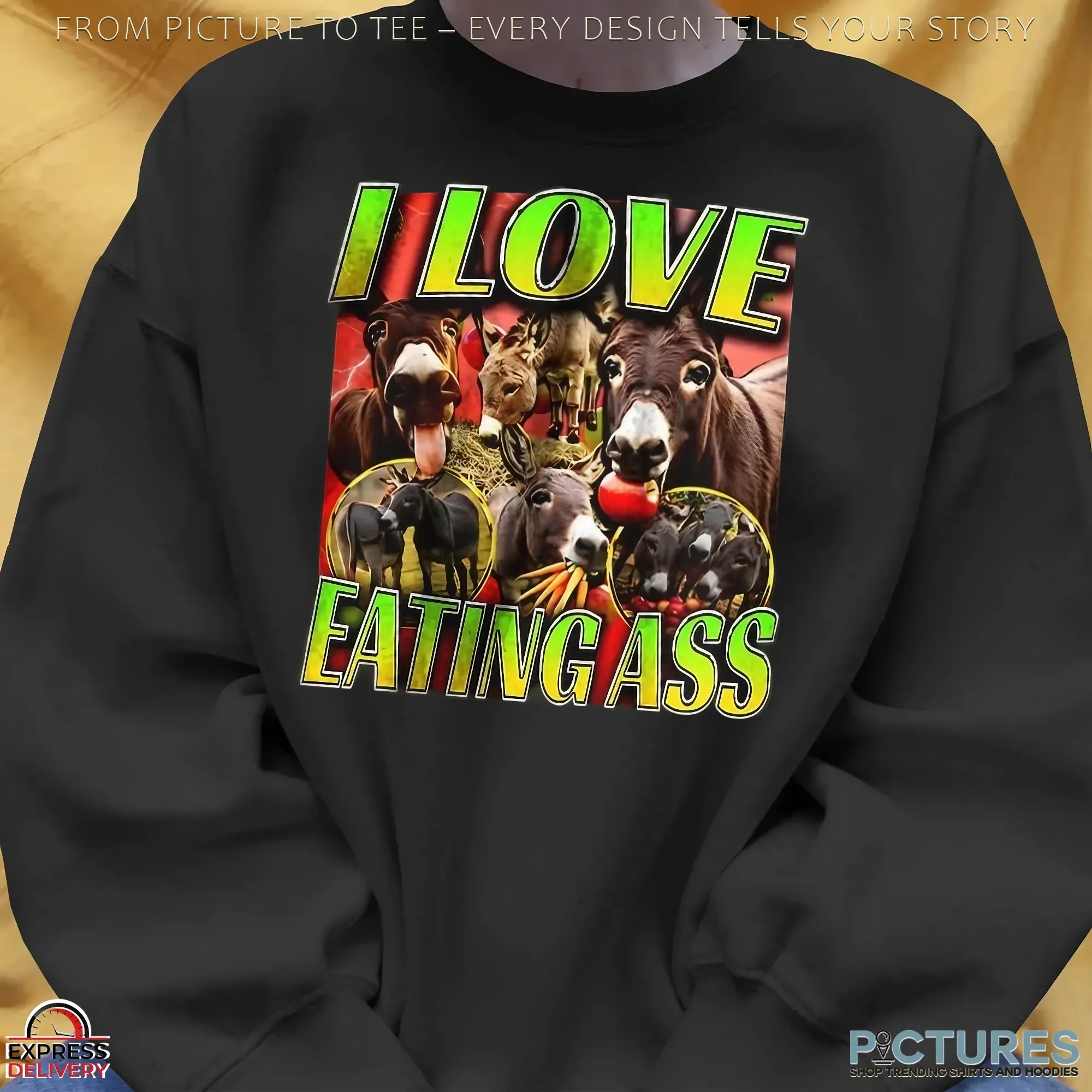 Donkey I Love Eating Ass Vintage Bootleg T Shirt