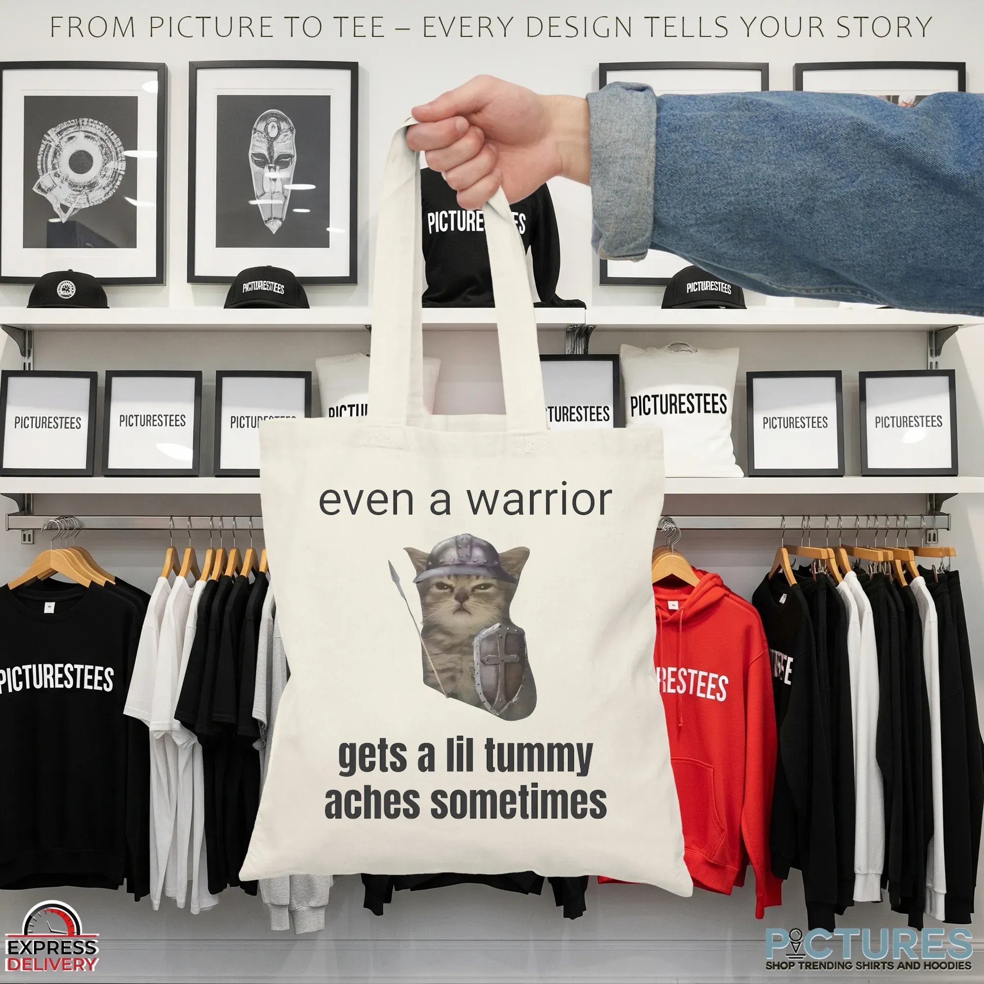 Even A Warrior Gets A Lil Tummy Aches Sometimes Cat Meme T Shirt