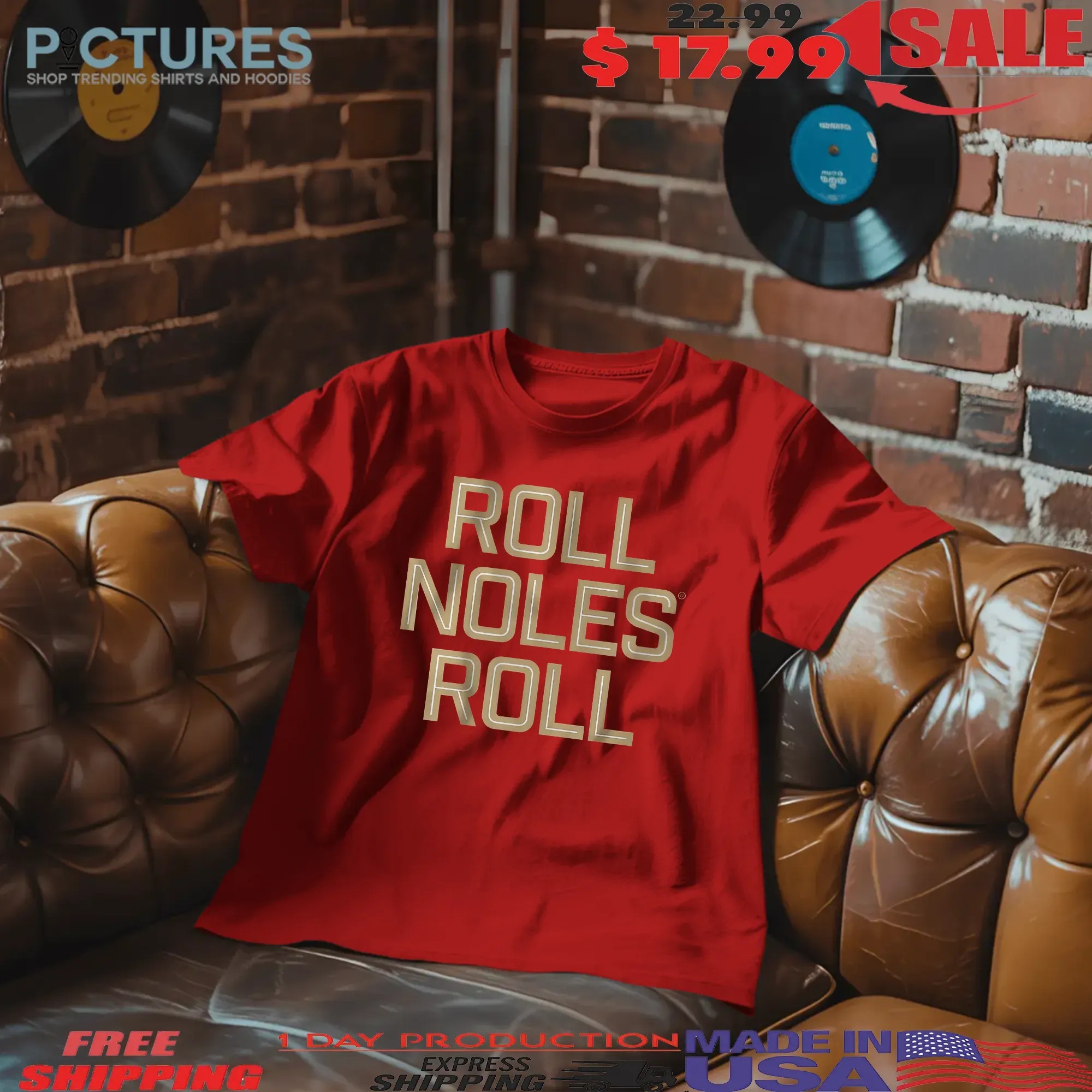 FSU Florida State Seminoles Football Roll Noles Roll T Shirt
