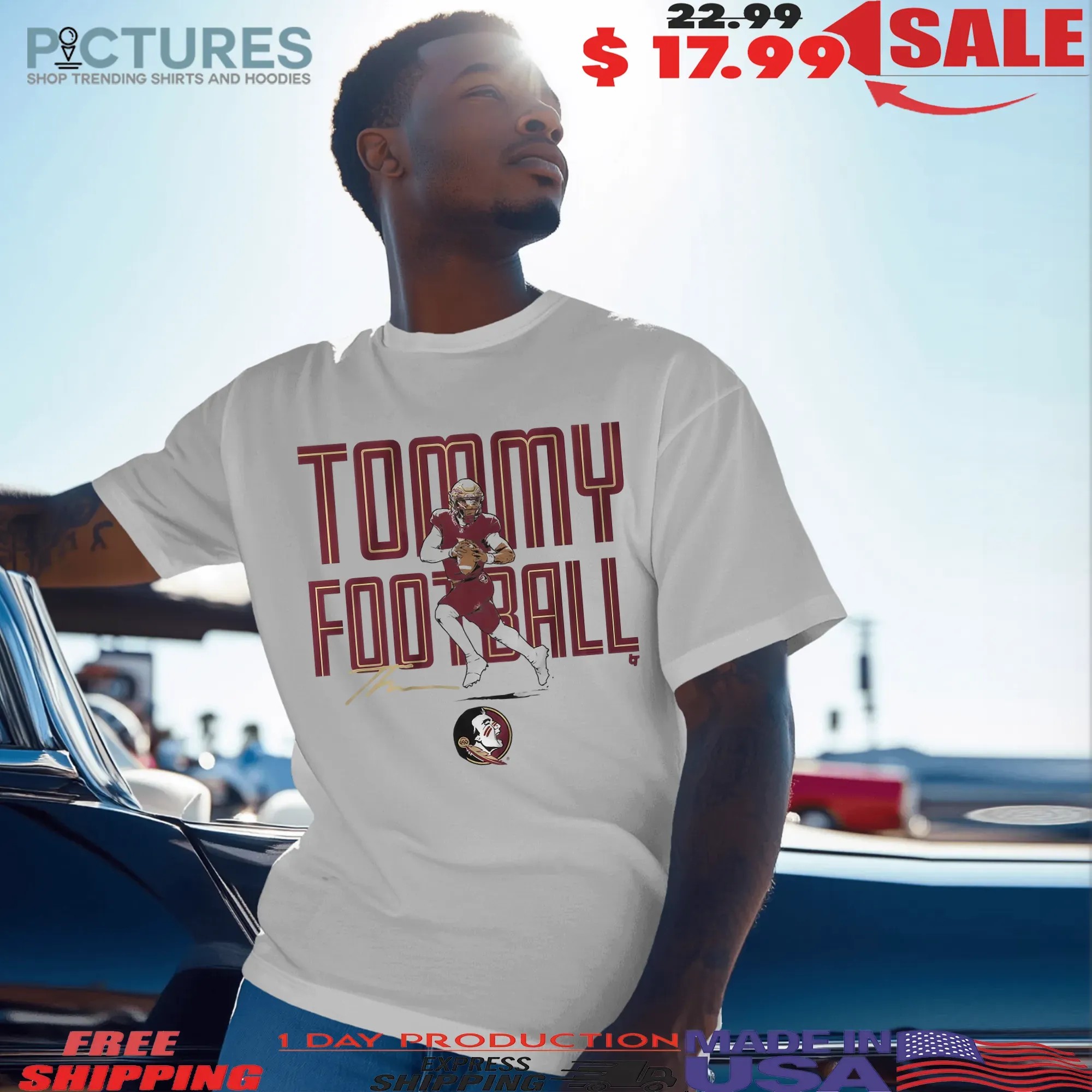 FSU Florida State Seminoles Tommy Castellanos Tommy Football Signature T Shirt