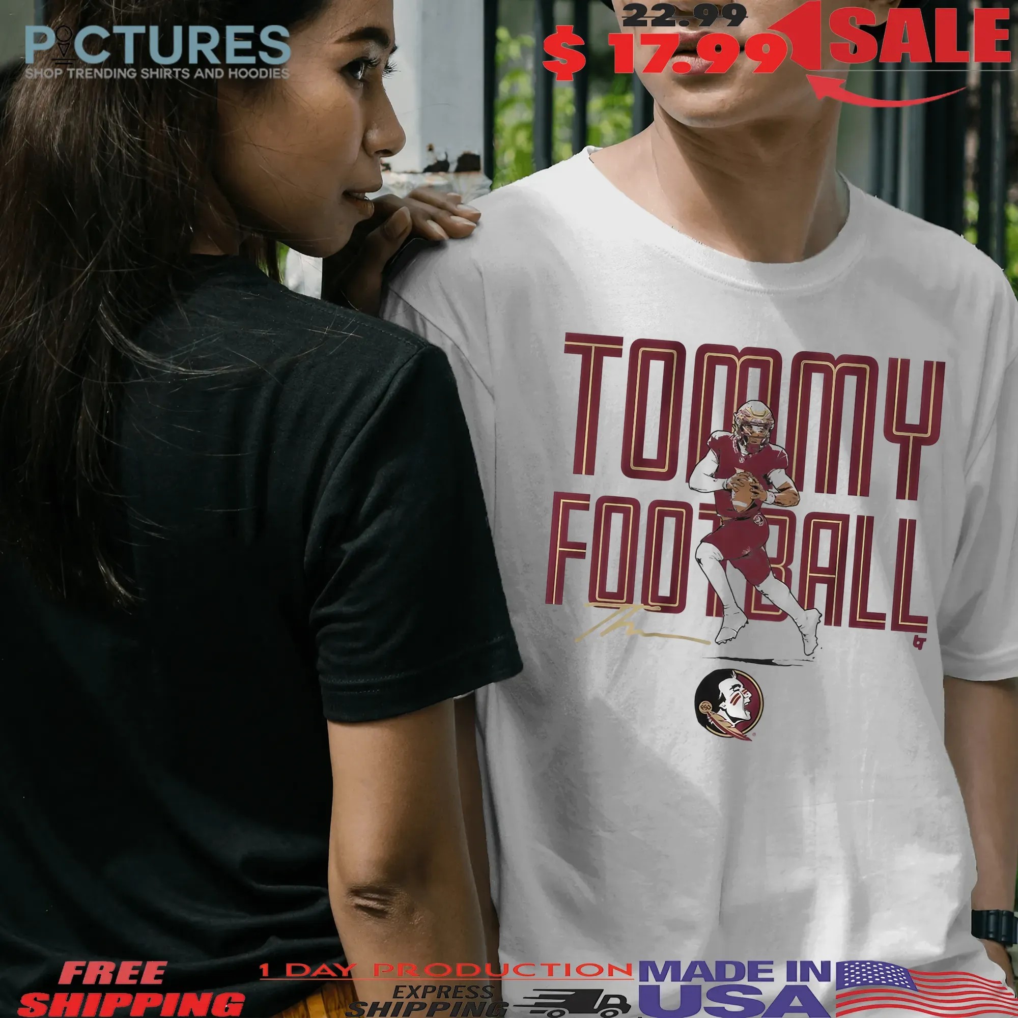 FSU Florida State Seminoles Tommy Castellanos Tommy Football Signature T Shirt