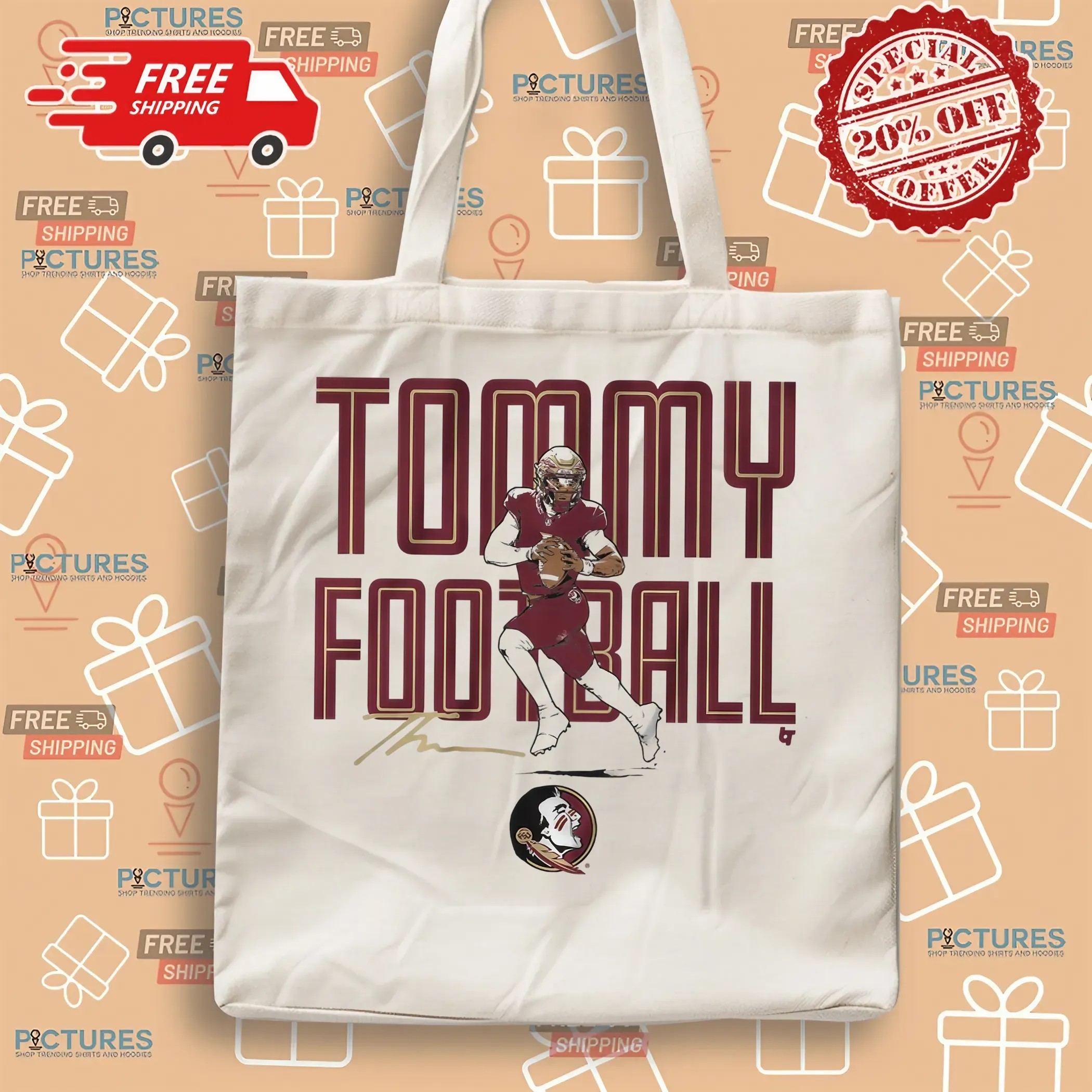 FSU Florida State Seminoles Tommy Castellanos Tommy Football Signature T Shirt