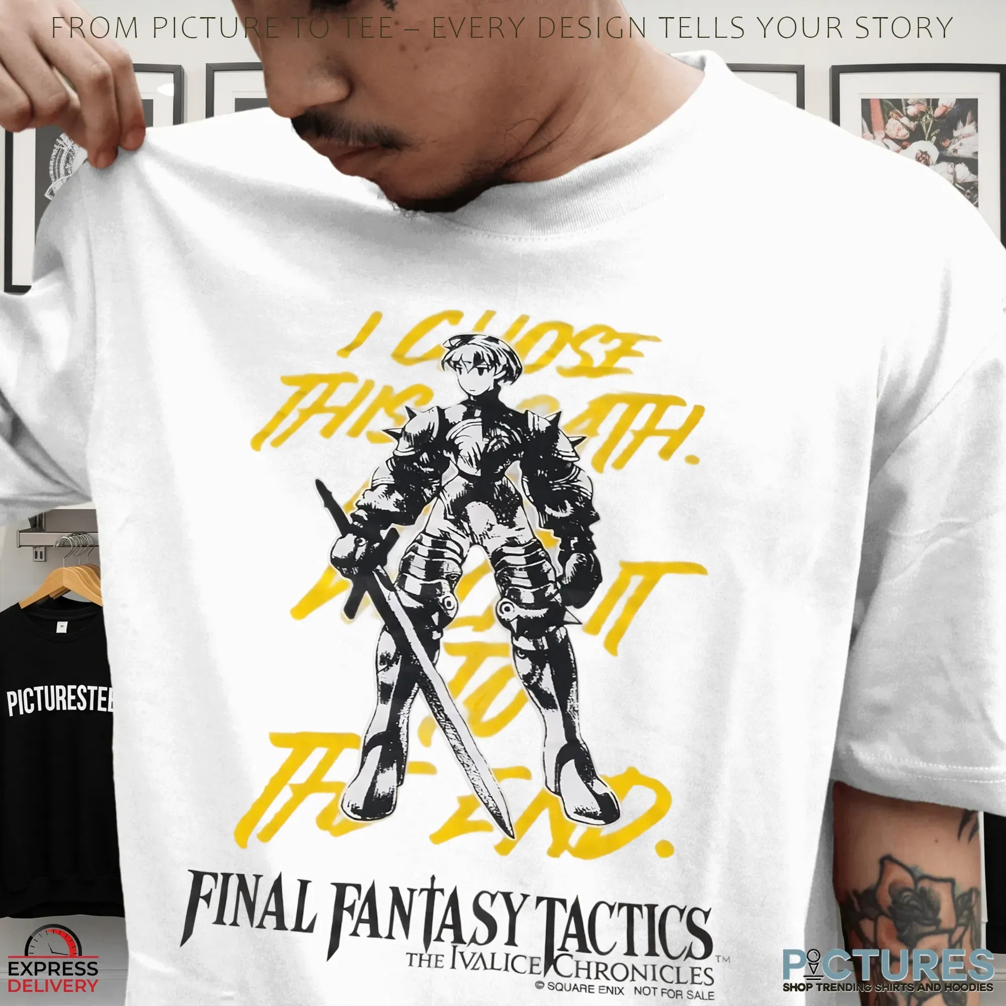 Final Fantasy Tactics The Ivalice Chronicles Knight I Chose This Path JRPG Warrior Armor Graphic T Shirt