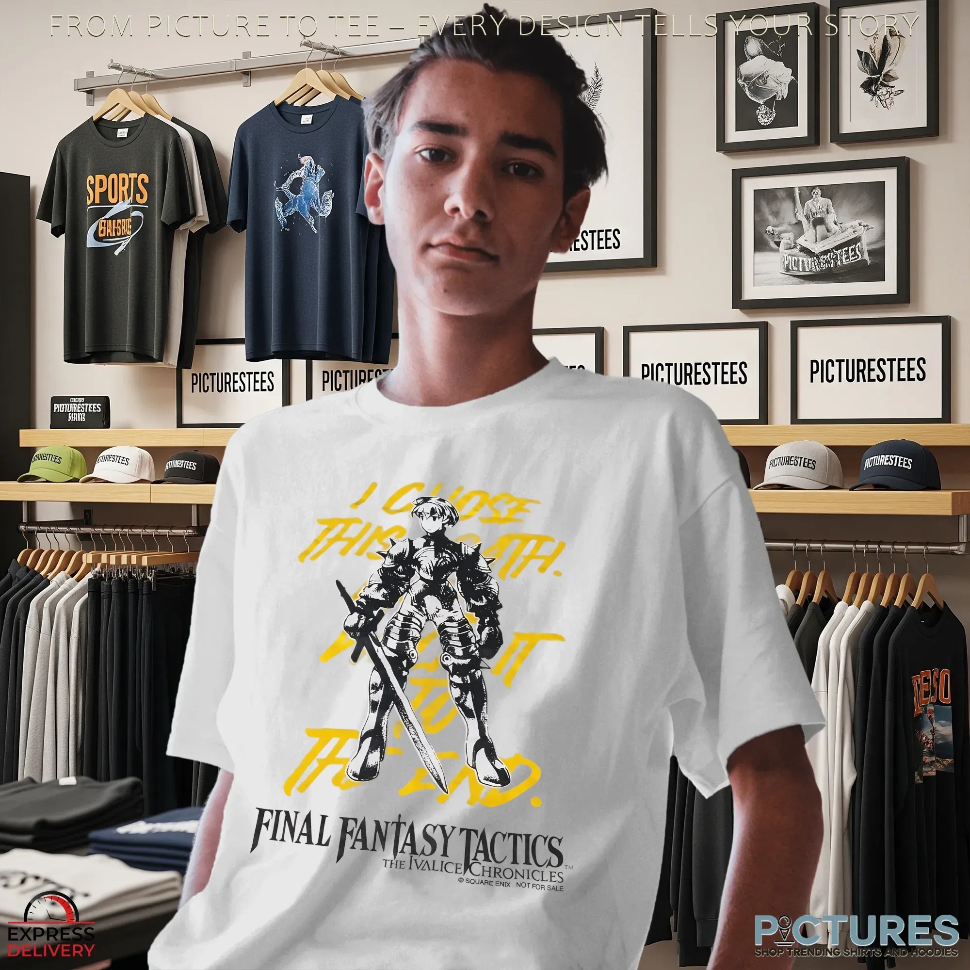 Final Fantasy Tactics The Ivalice Chronicles Knight I Chose This Path JRPG Warrior Armor Graphic T Shirt