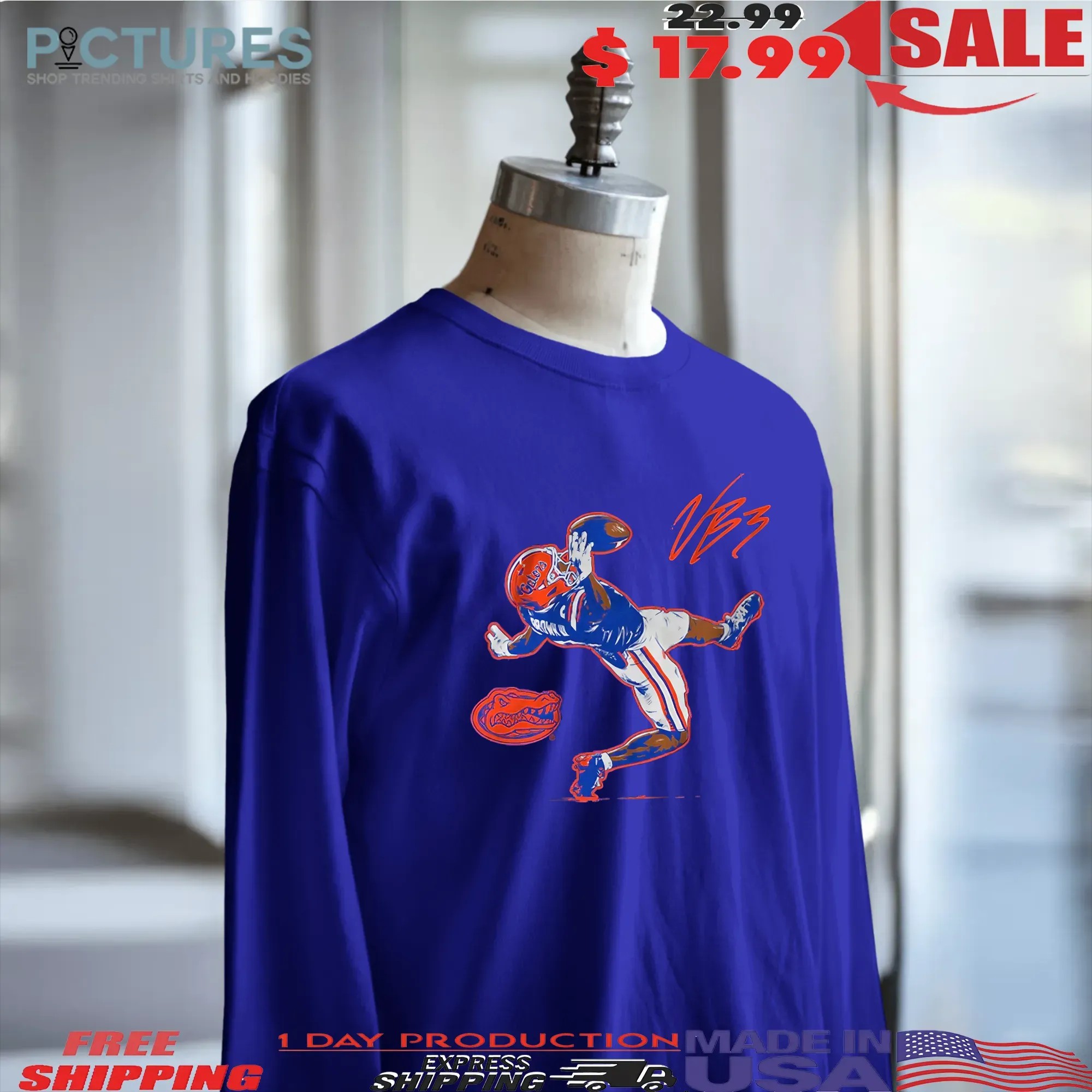 Florida Football Vernell Brown III One-Handed Catch Signature Graphic T Shirt