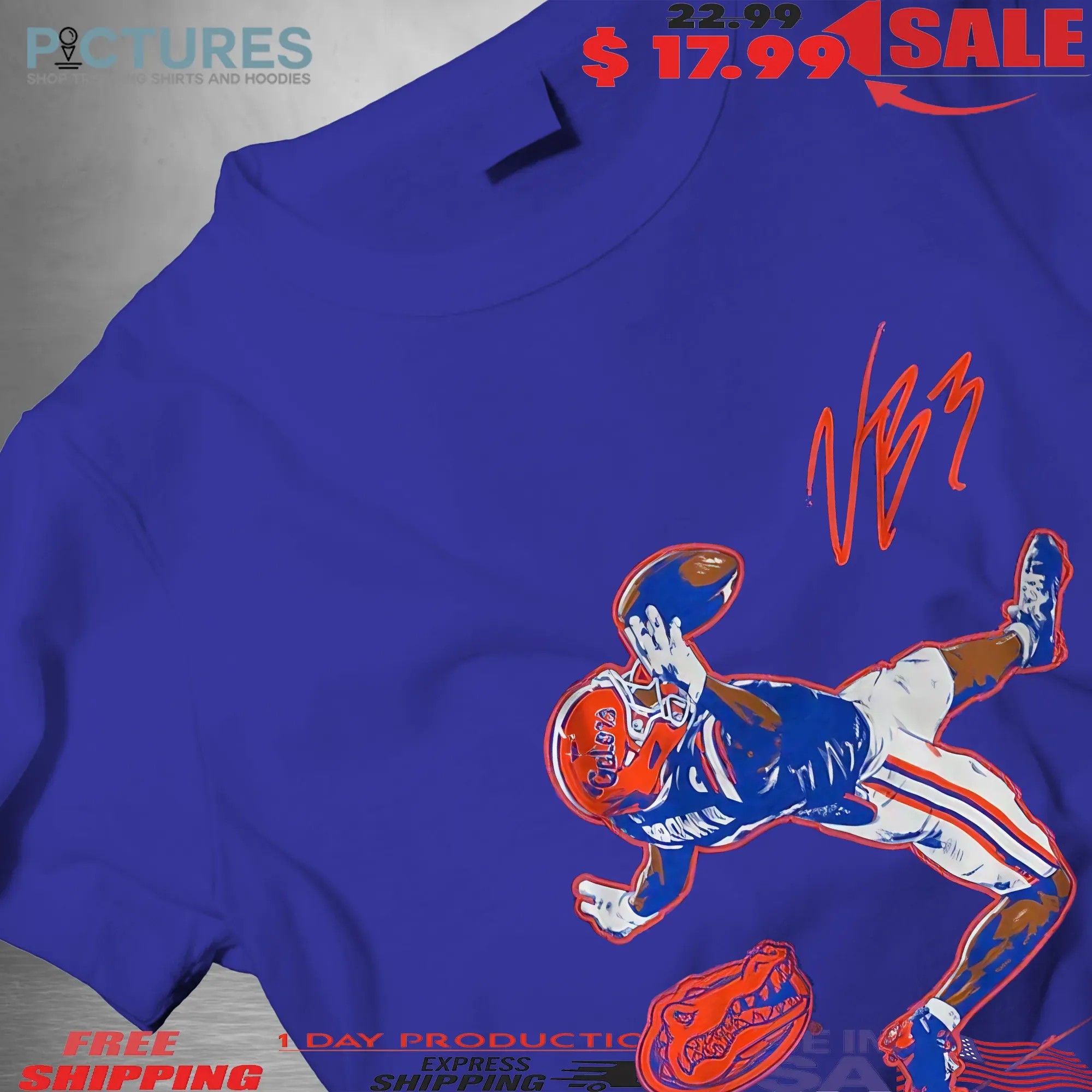 Florida Football Vernell Brown III One-Handed Catch Signature Graphic T Shirt