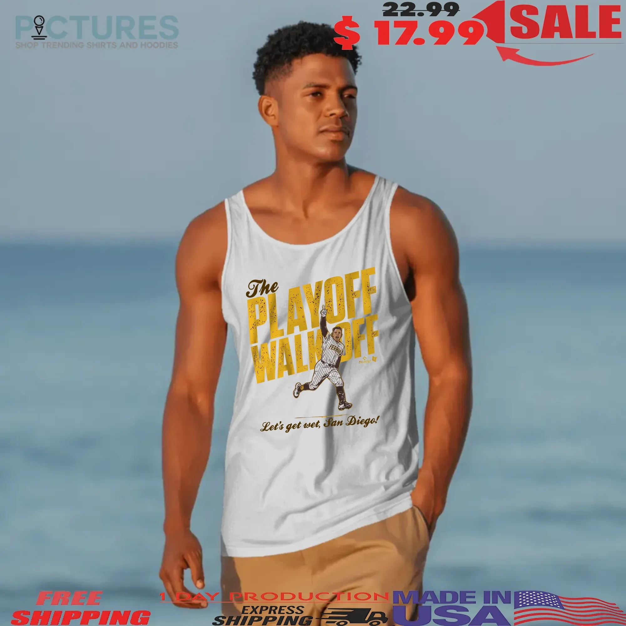 Freddy Fermin The Playoff Walk-Off Let's Get Wet San Diego Padres Baseball T Shirt