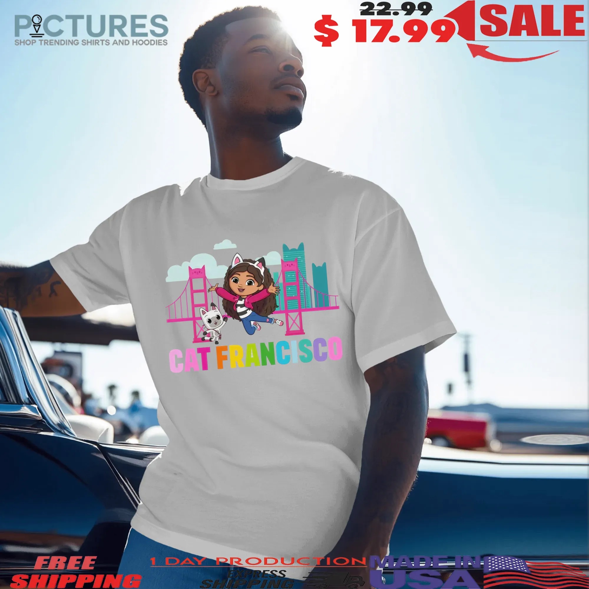 Gabby's Dollhouse The Movie Cat Francisco Bridge Adventure T Shirt