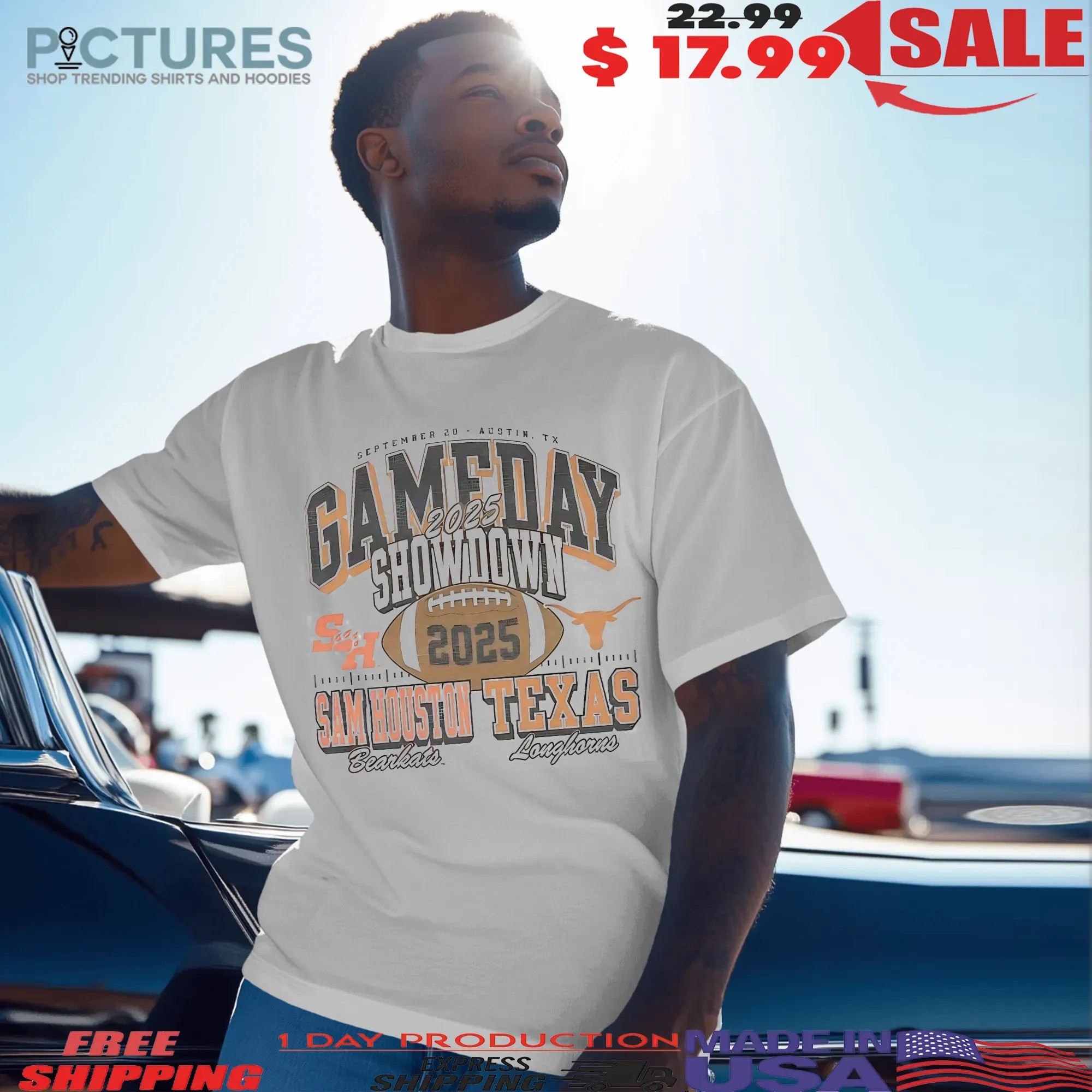 Gameday Showdown Sam Houston State Bearkats And Texas Longhorns Football 2025 Vintage T Shirt