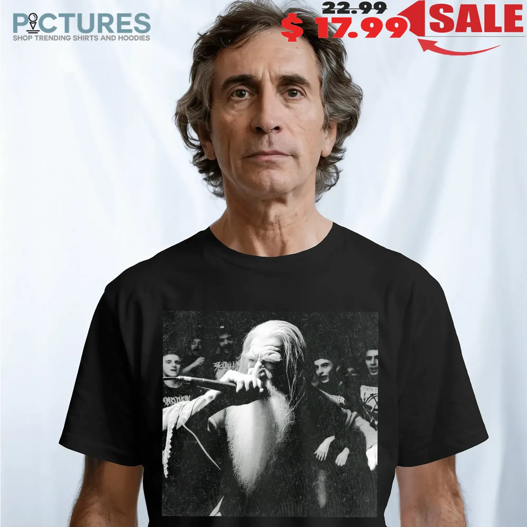 Gandalf Metal Concert Black And White Vintage Meme T Shirt