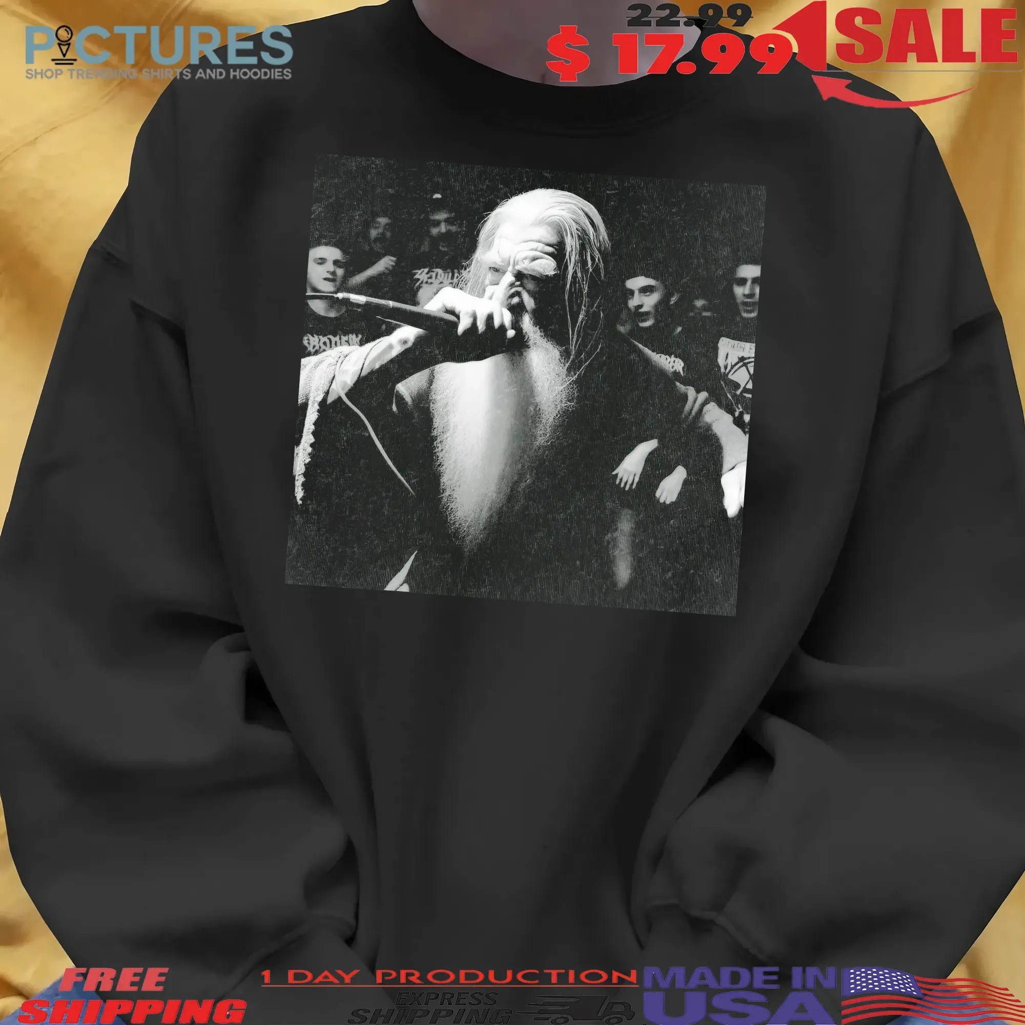 Gandalf Metal Concert Black And White Vintage Meme T Shirt