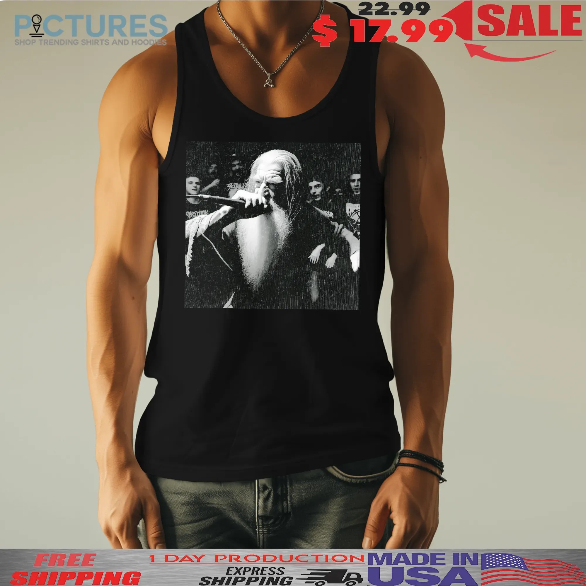 Gandalf Metal Concert Black And White Vintage Meme T Shirt
