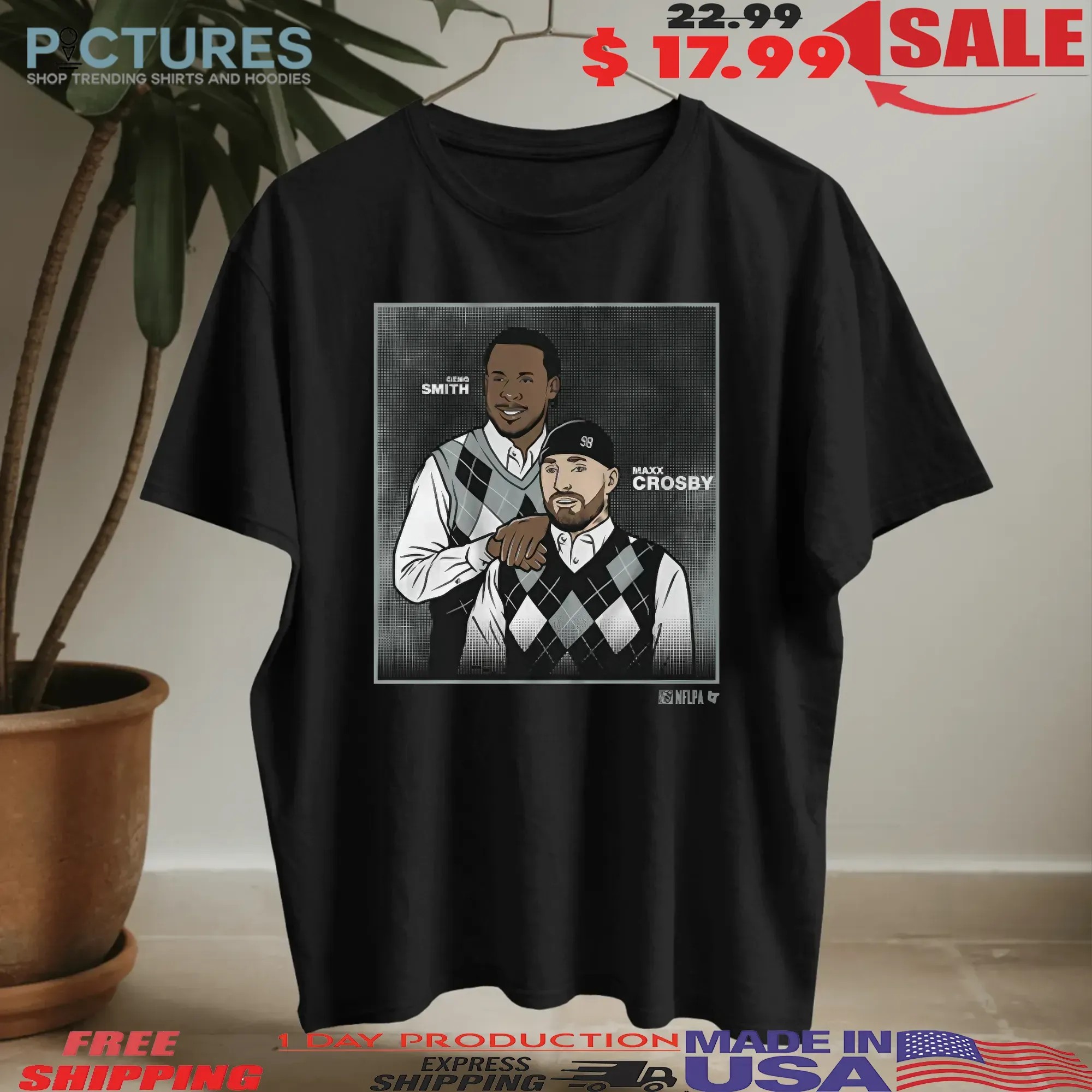 Geno Smith and Maxx Crosby Step Brothers Family Portrait Graphic Meme T Shirt
