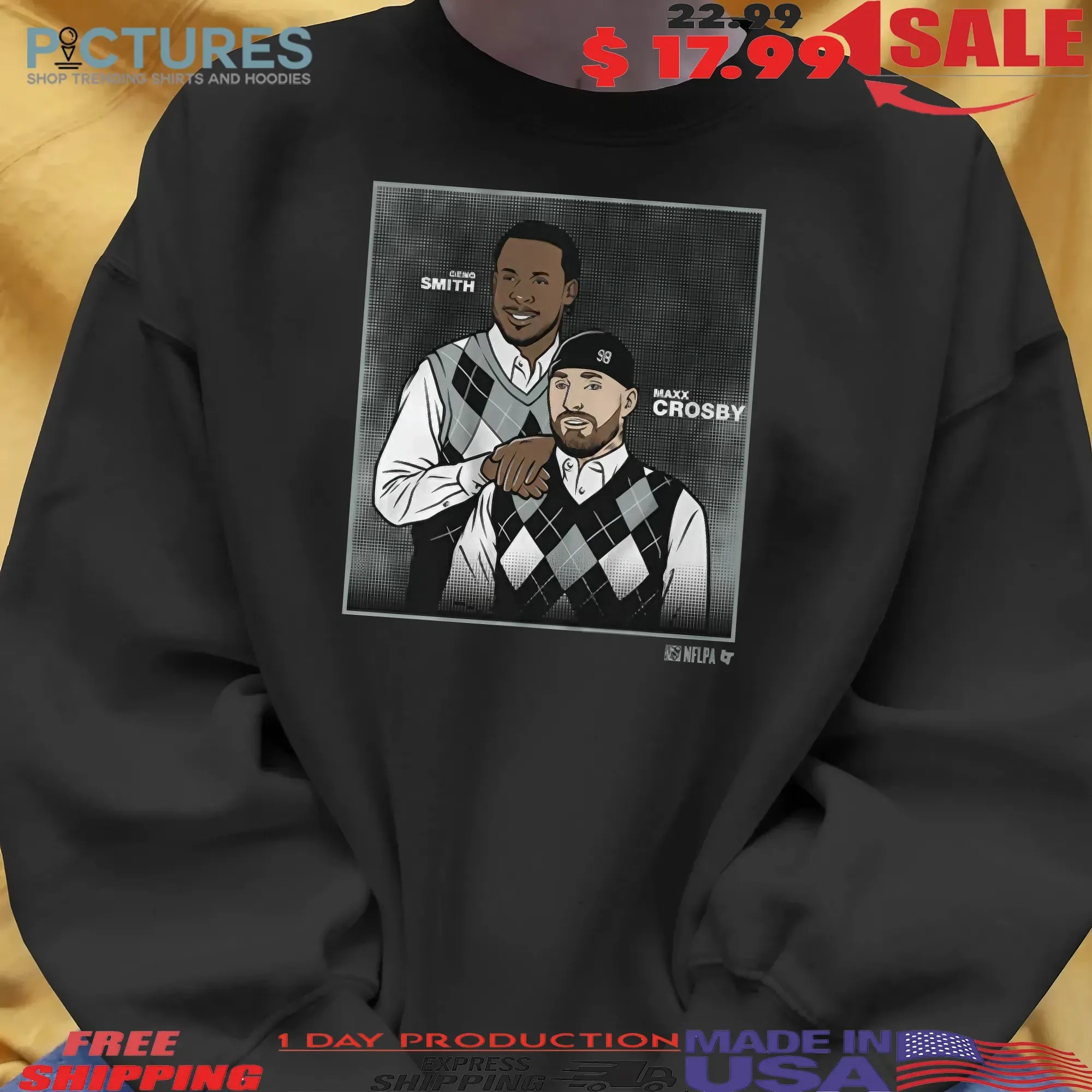 Geno Smith and Maxx Crosby Step Brothers Family Portrait Graphic Meme T Shirt