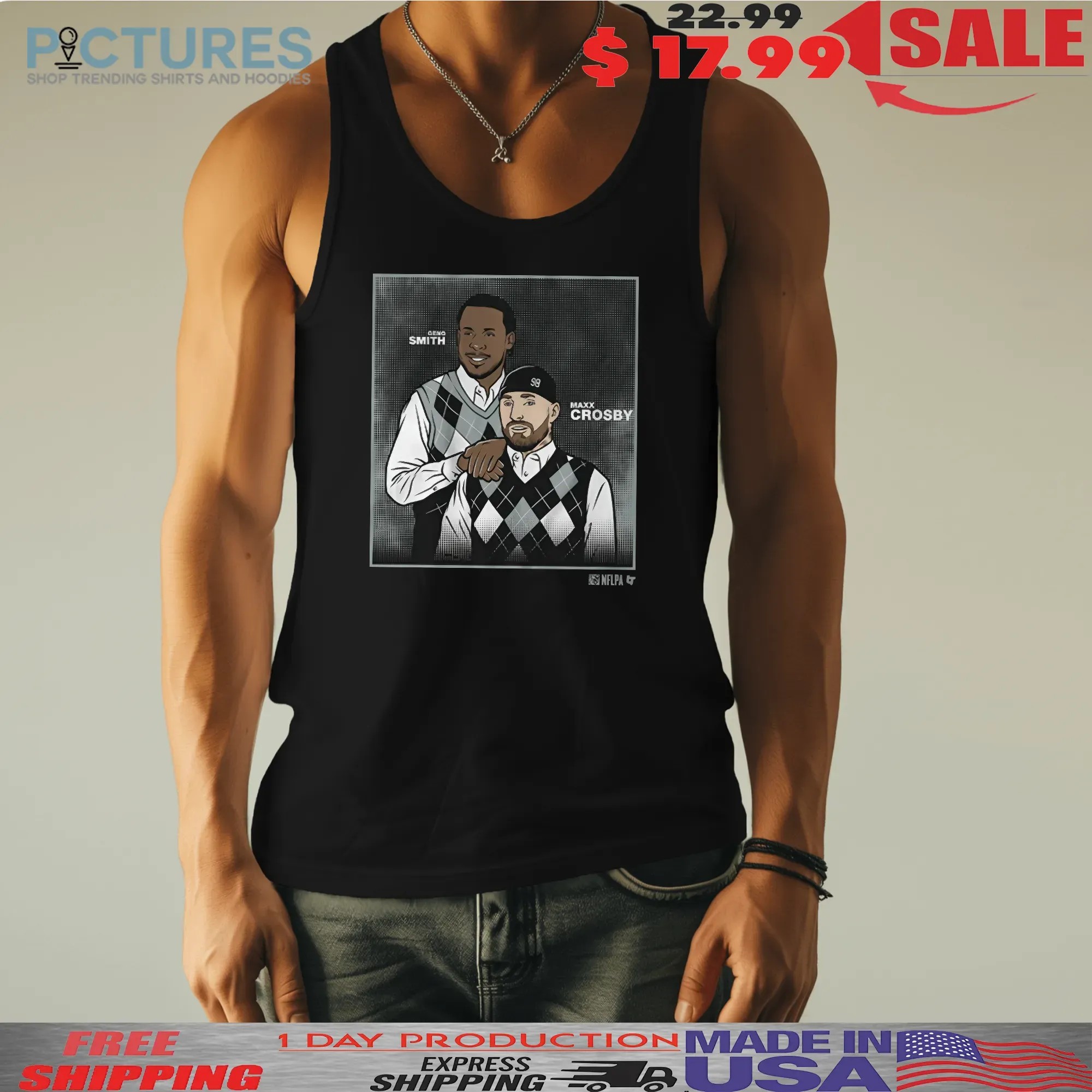 Geno Smith and Maxx Crosby Step Brothers Family Portrait Graphic Meme T Shirt