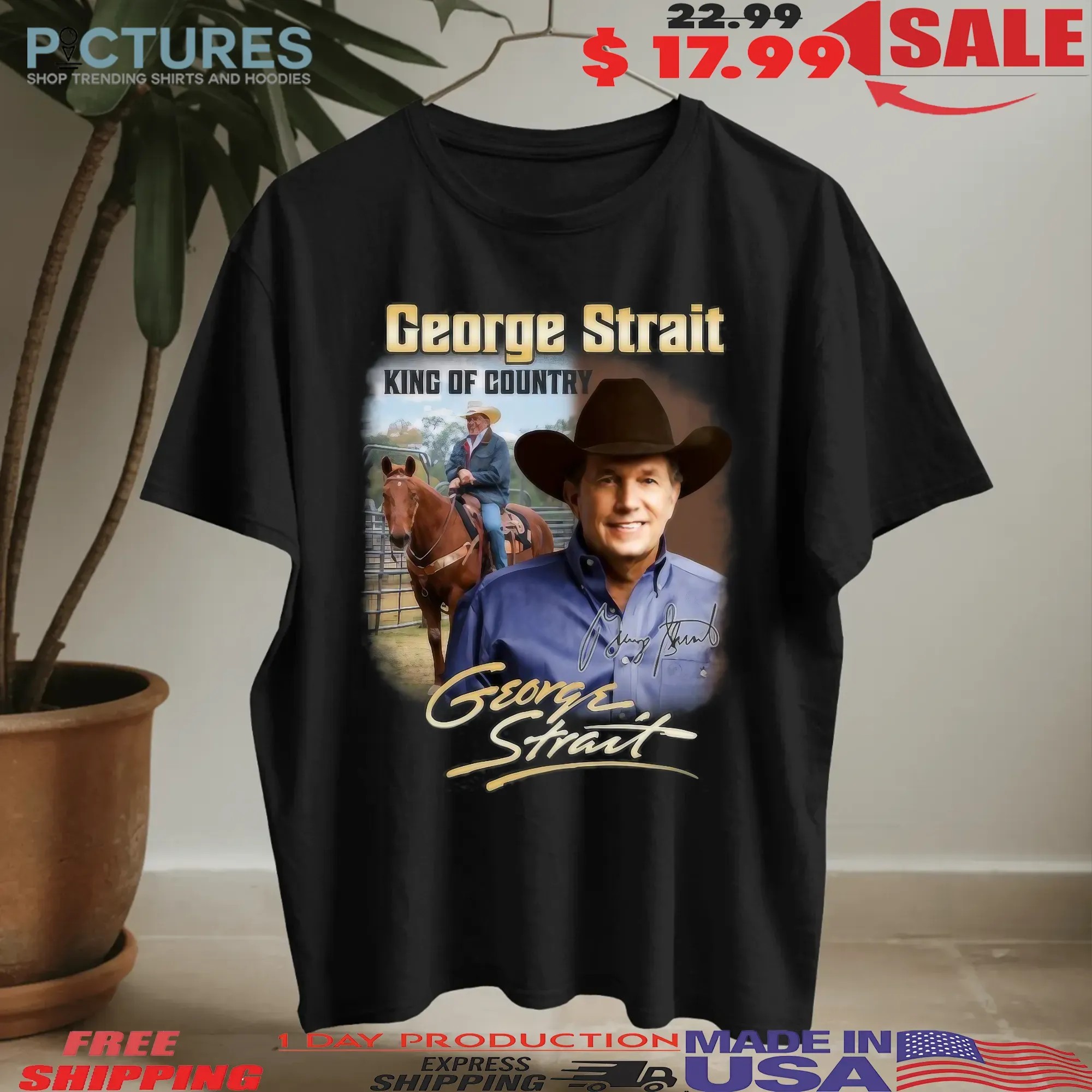 George Strait King Of Country Vintage Music T Shirt