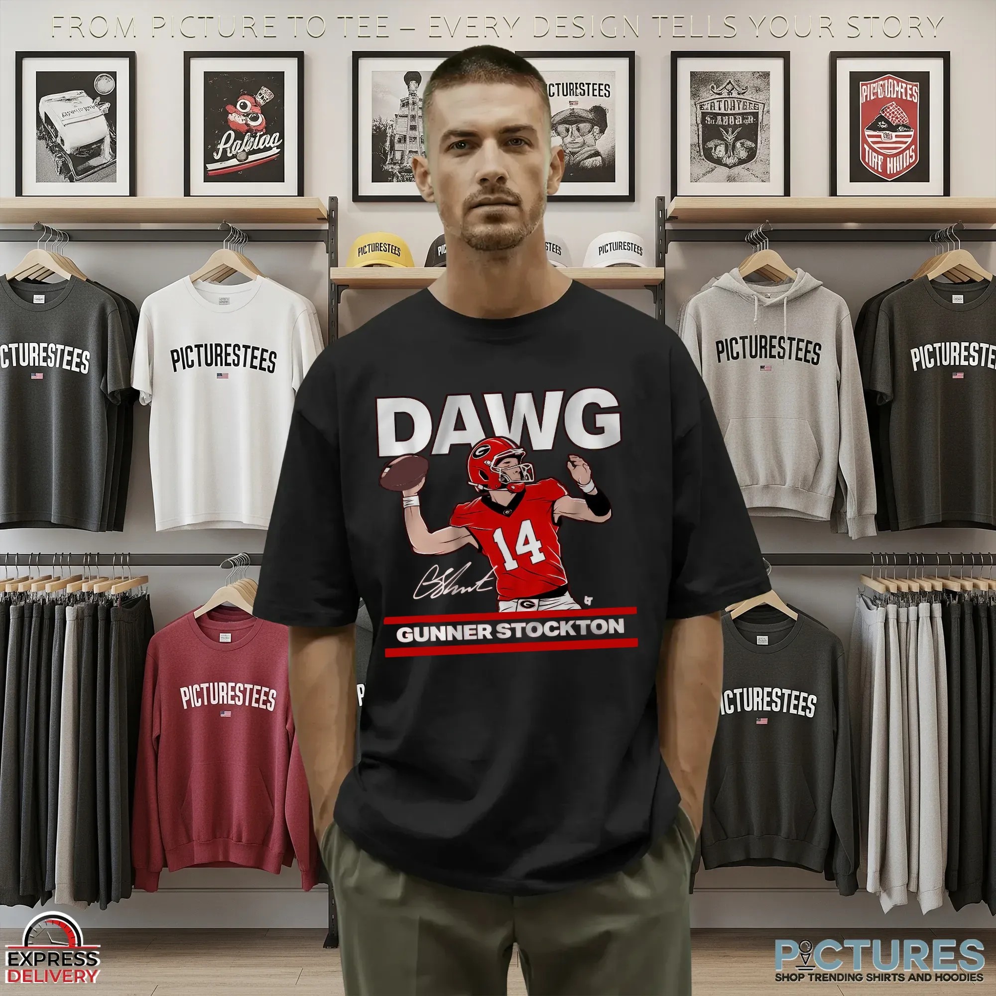 Georgia Football Gunner Stockton Is A Dawg Signature T Shirt