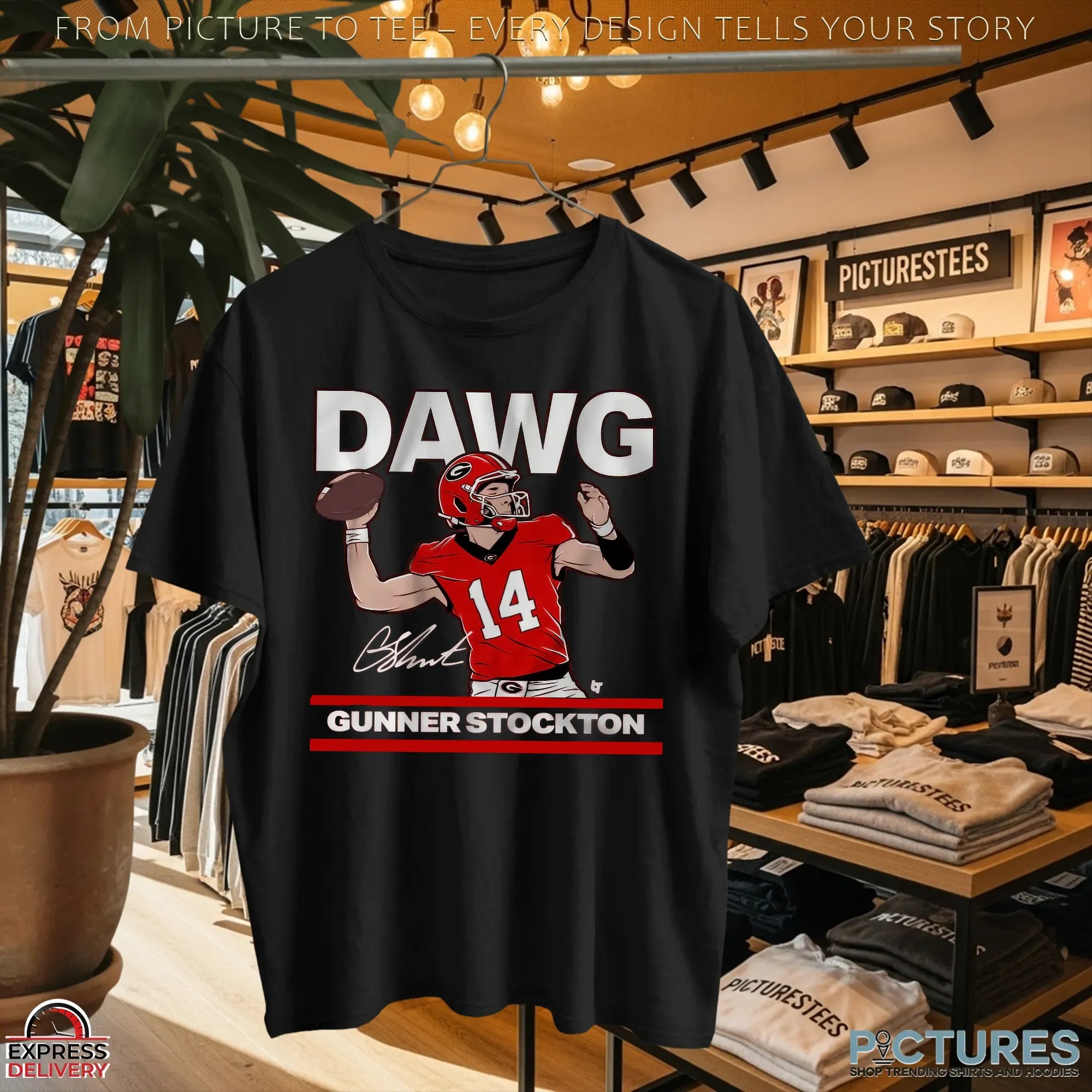 Georgia Football Gunner Stockton Is A Dawg Signature T Shirt